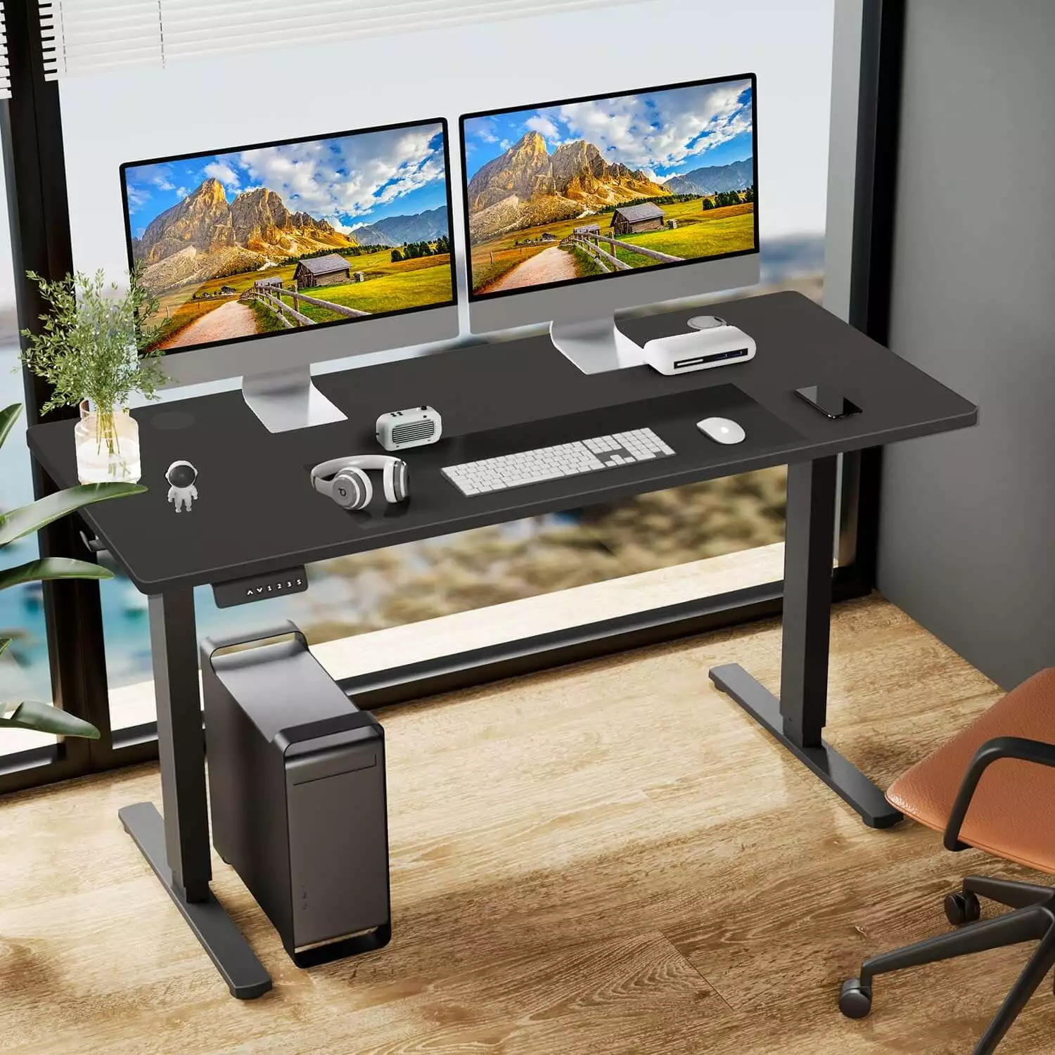 Llinc Store Electric Stand Up Desk Home Office Adjustable Standing Desk Black 47.24 X 23.6