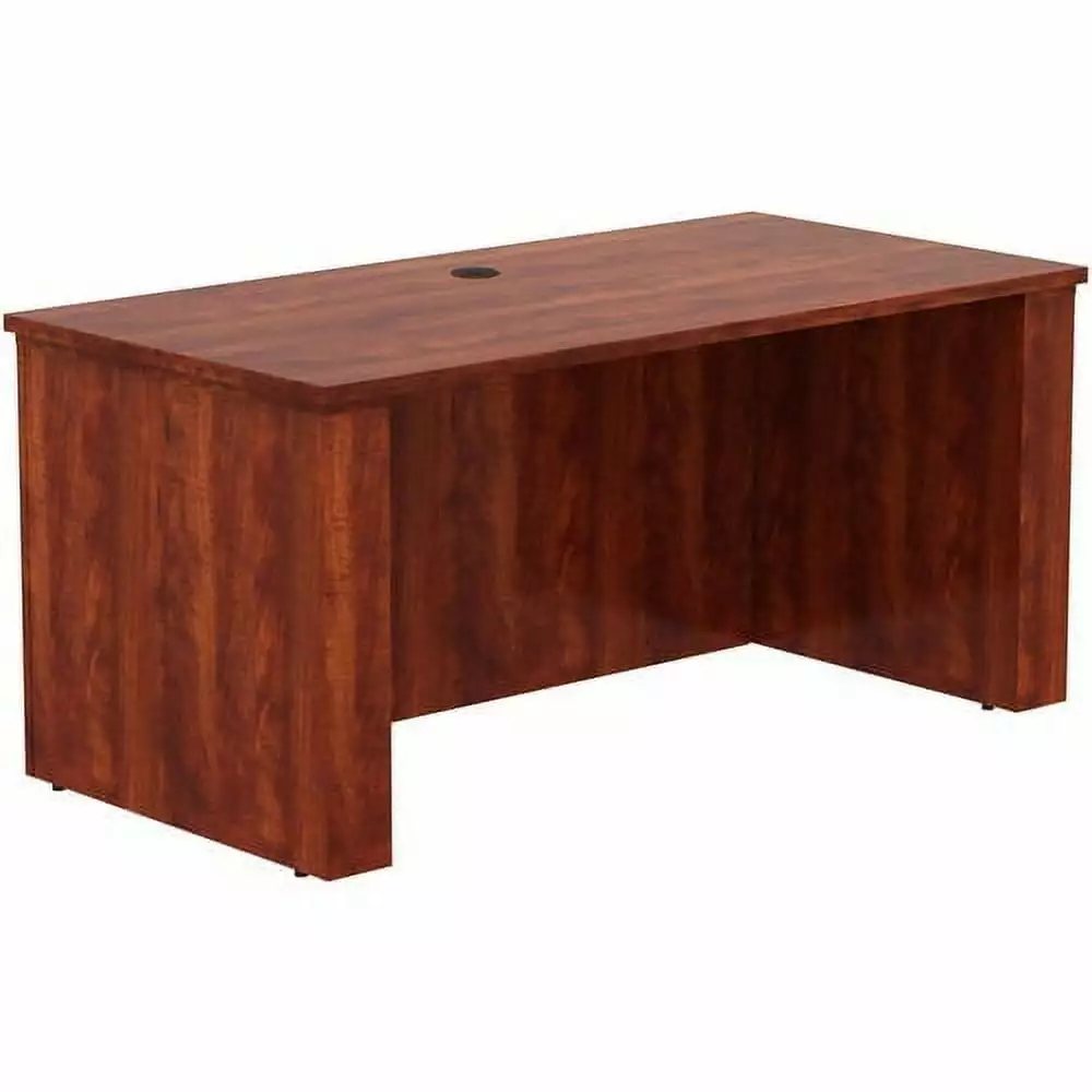 Lorell Essentials 60 Sit-to-Stand Desk Shell Laminate Top Cherry Finish