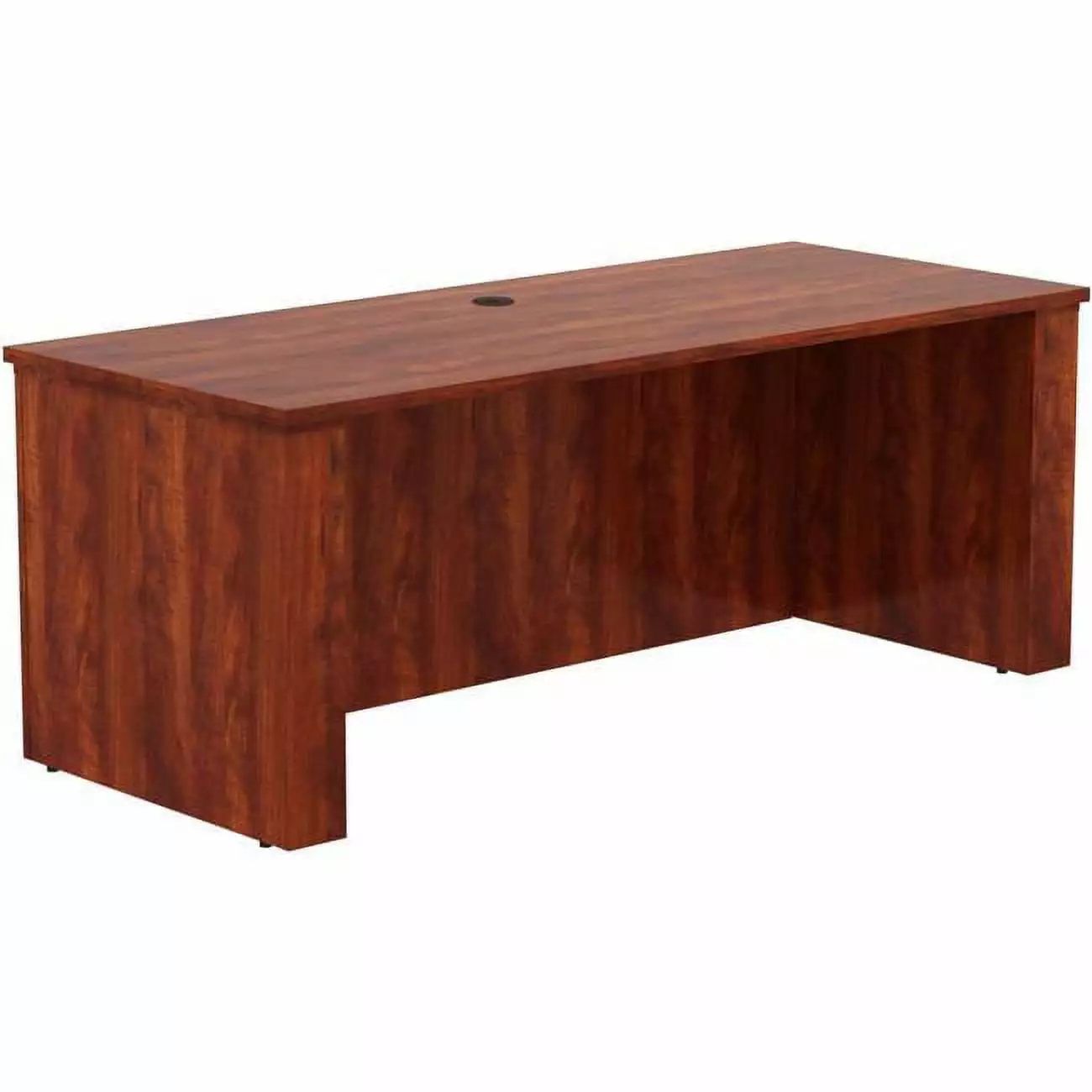Lorell LLR69573 72 Inch Sit to Stand Desk Shell Cherry Finish Adjustable Height