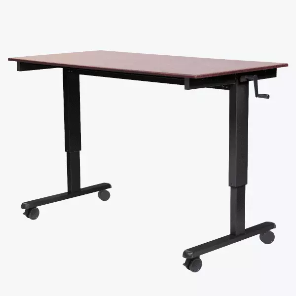 Luxor 48 Crank Adjustable Stand Up Crank Desk Dark Walnut