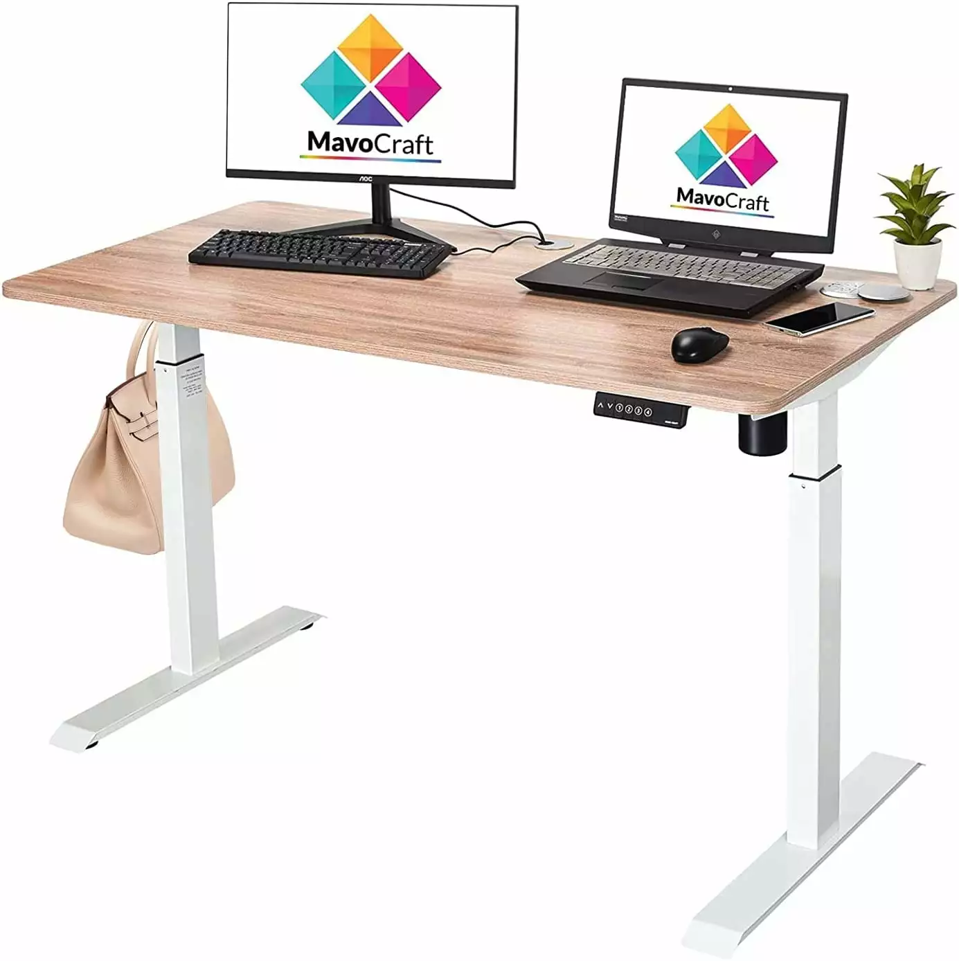 Mavocraft Standing Desk Electric Height Adjustable 55 Inch Workstation