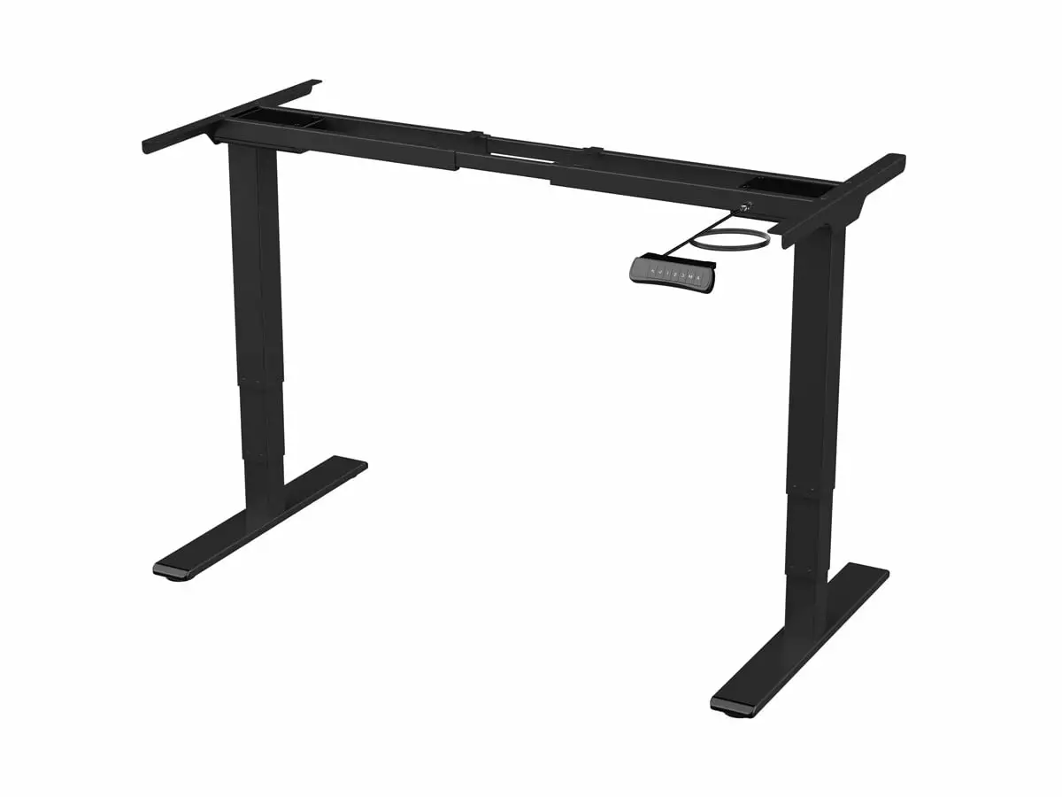 Monoprice Dual Motor 3-Stage Sit-Stand Desk Black Height Adjustable Desk Programmable Controller