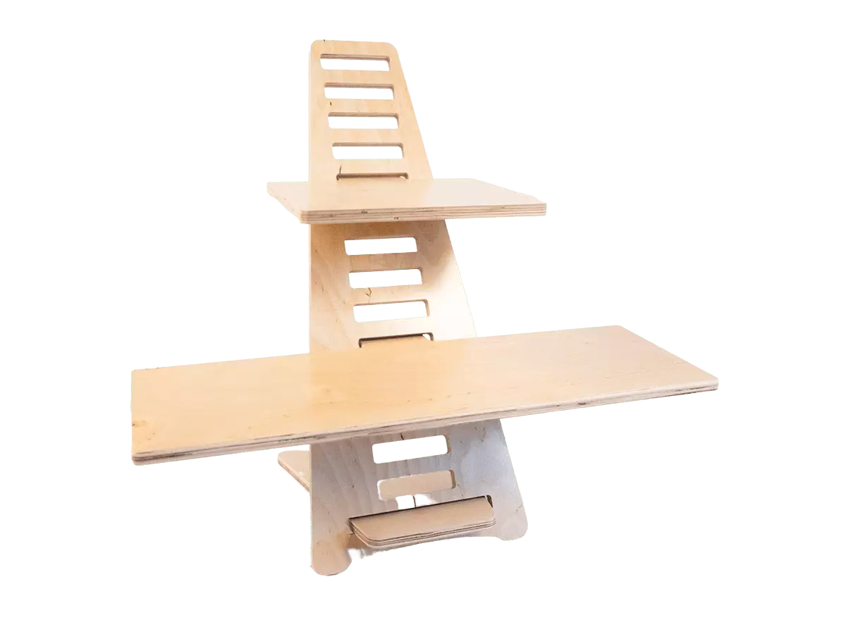 Natural Birch Standing Desk Product Garage