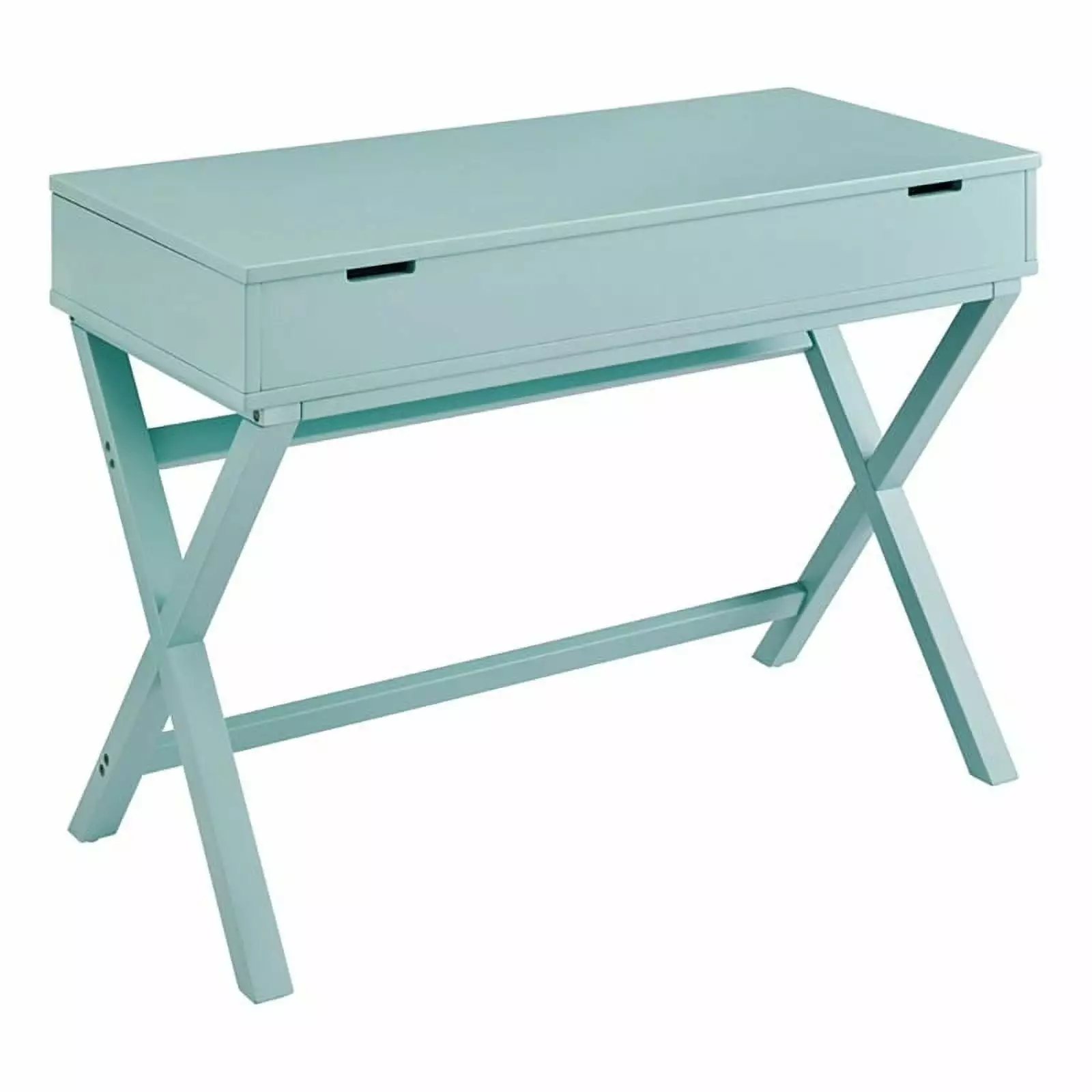 Riverbay Furniture Transitional Wood Lift Top Stand Up Desk Turquoise Blue