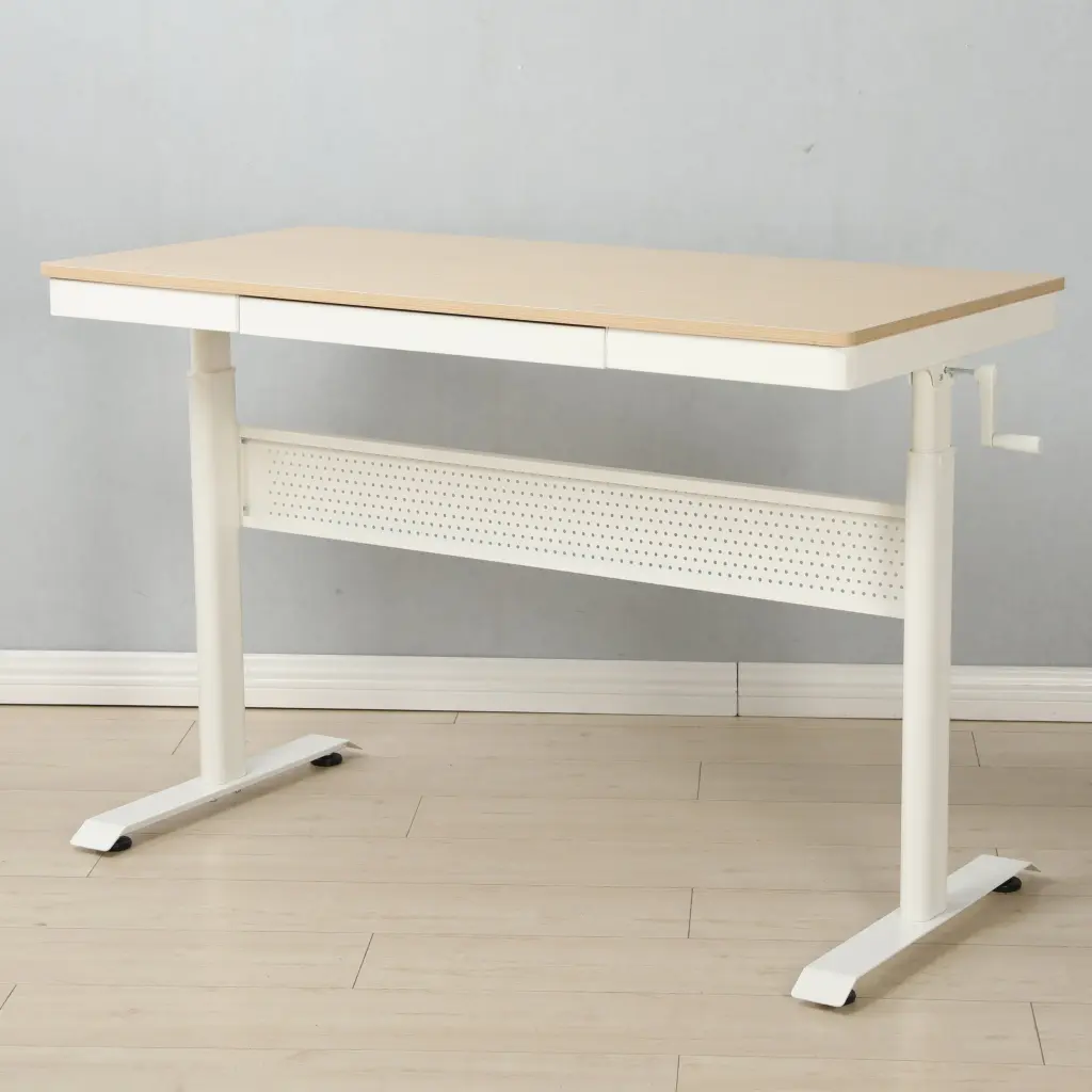 Maple Tabletop 48x24 Inches Standing Desk Metal Drawer Adjustable Height rnb