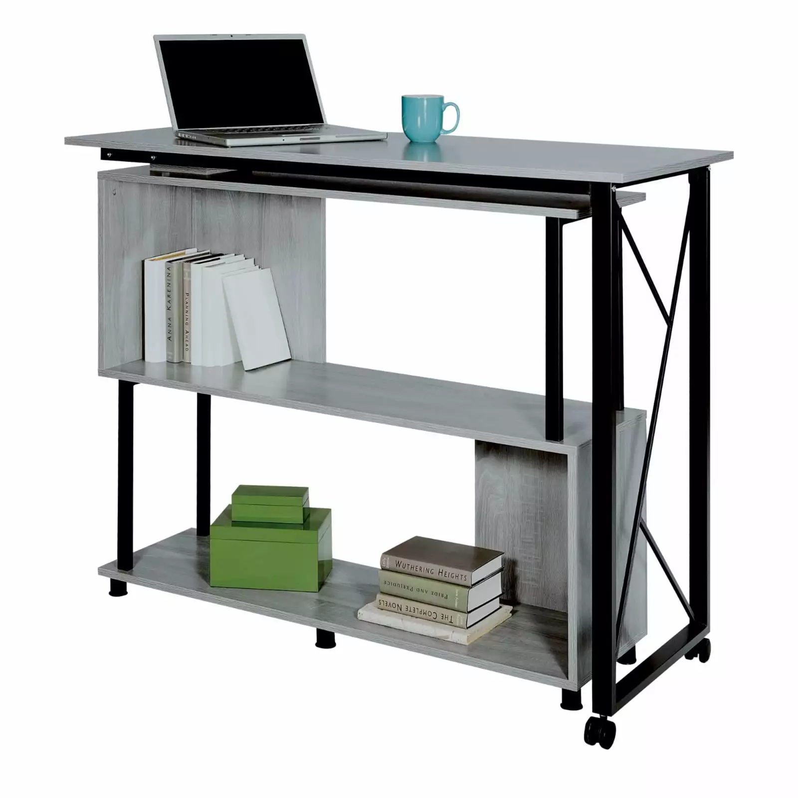 Safco Mood Standing Height Desk 53.25 x 21.75 x 42.25 Gray