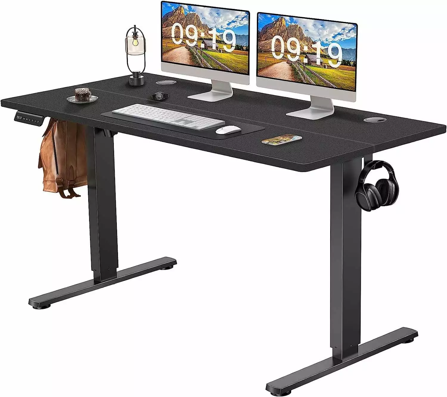 Electric Height Adjustable Standing Desk Sit to Stand Ergonomic Computer Desk Black SMHZ