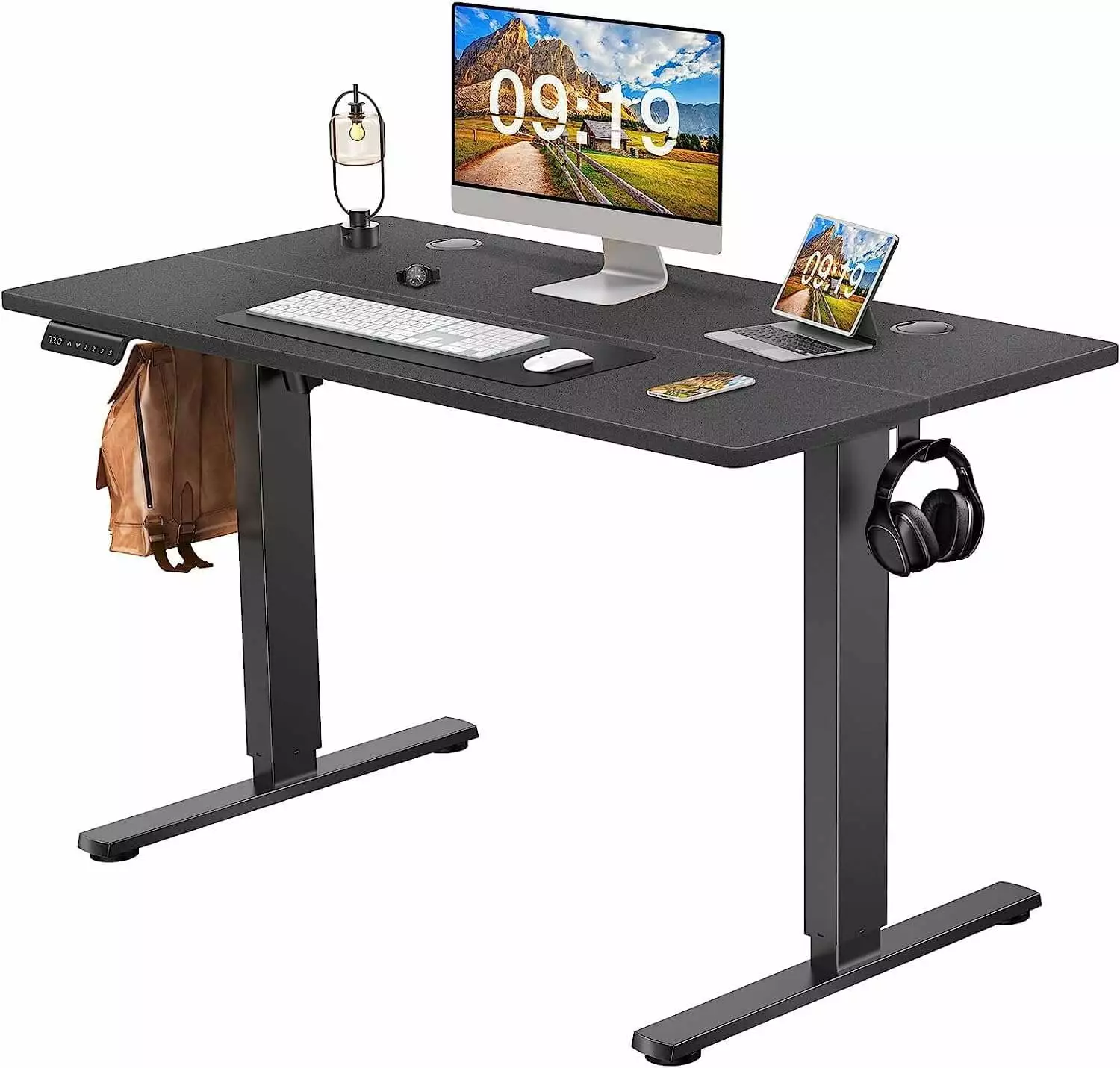48 Inch Electric Height Adjustable Standing Desk Black SMHZ