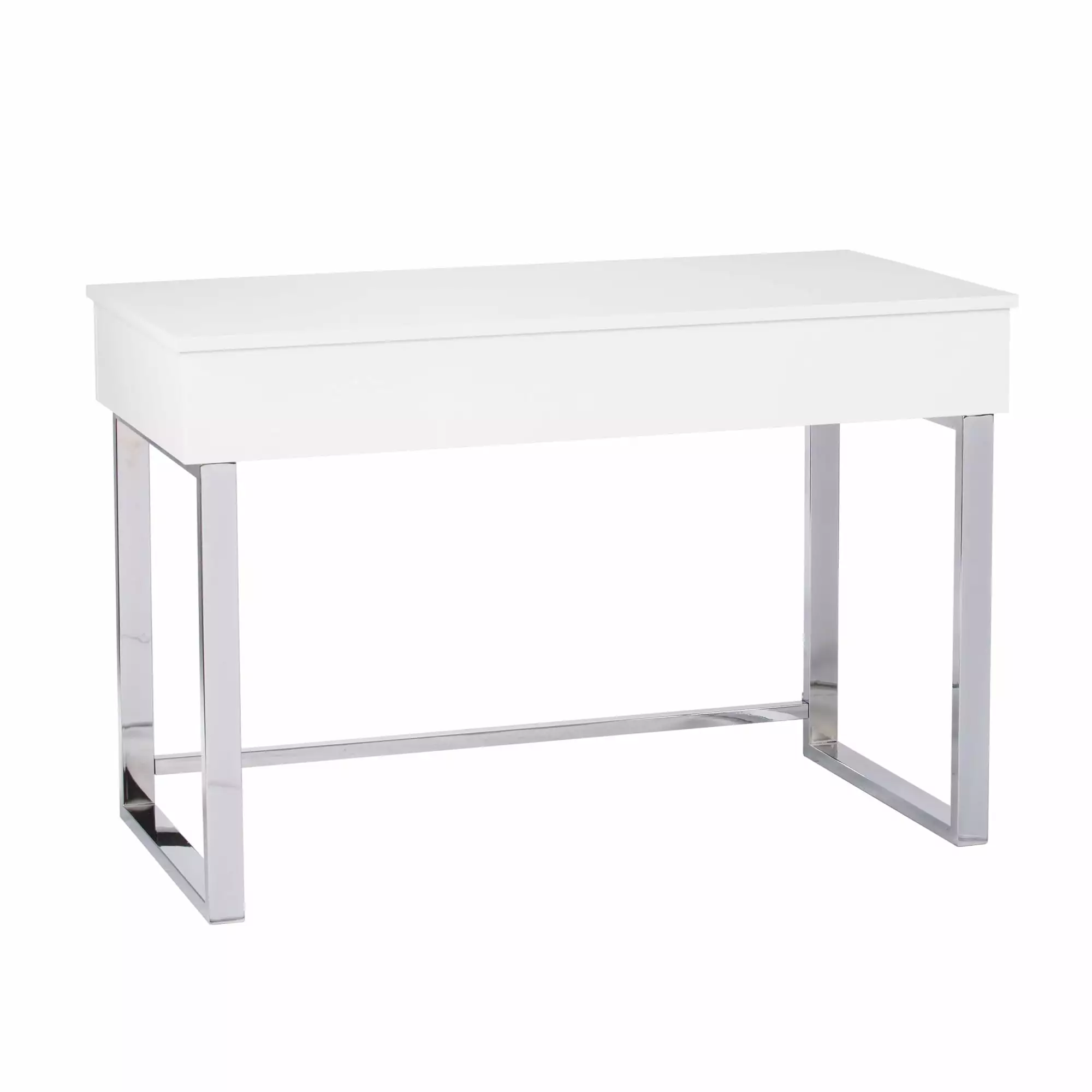 SEI Furniture Inman Wood & Metal Adjustable Height Sit-Stand Desk White Southern Enterprises