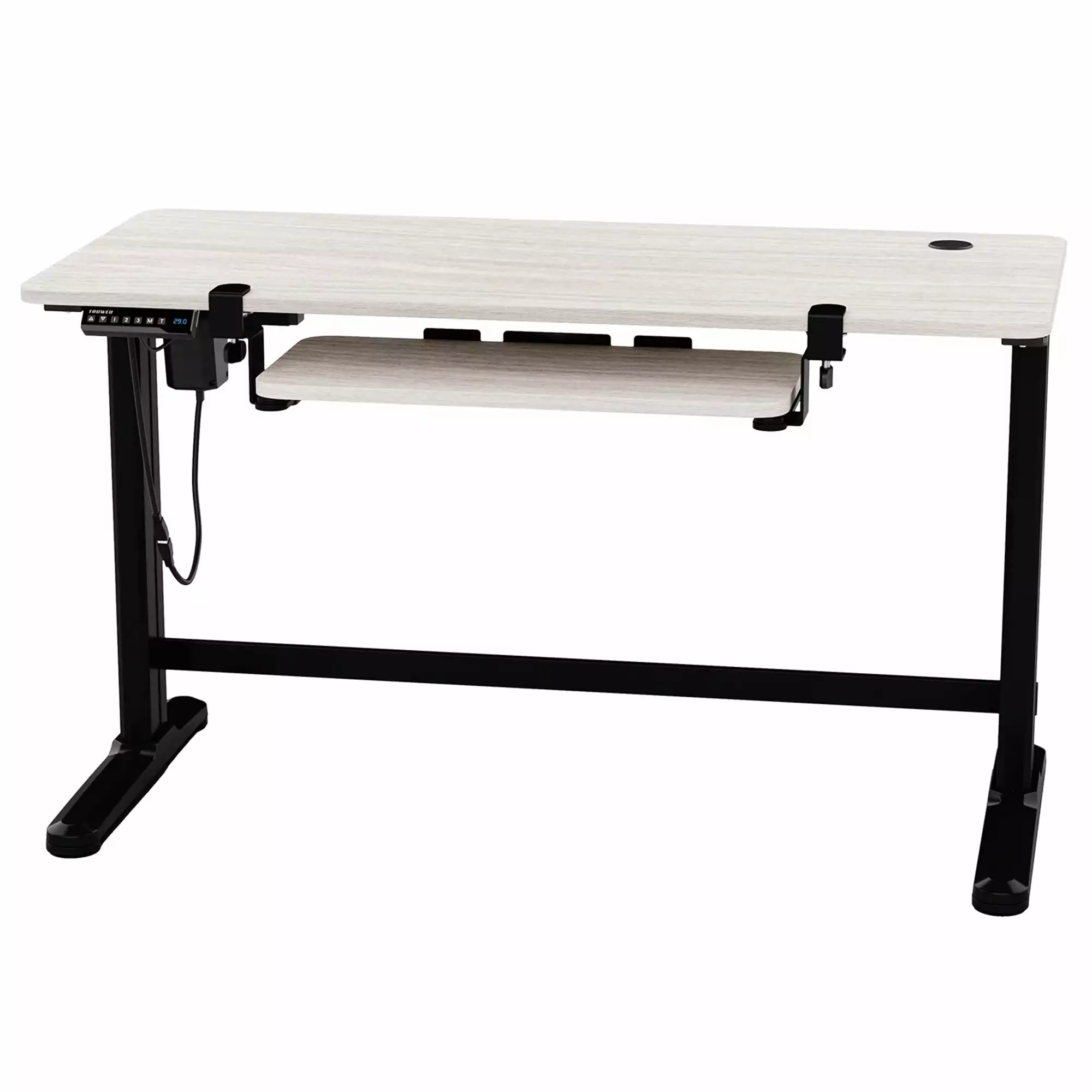 Truweo Adjustable Electric Standing Desk Tabletop Sliding Tray Gray