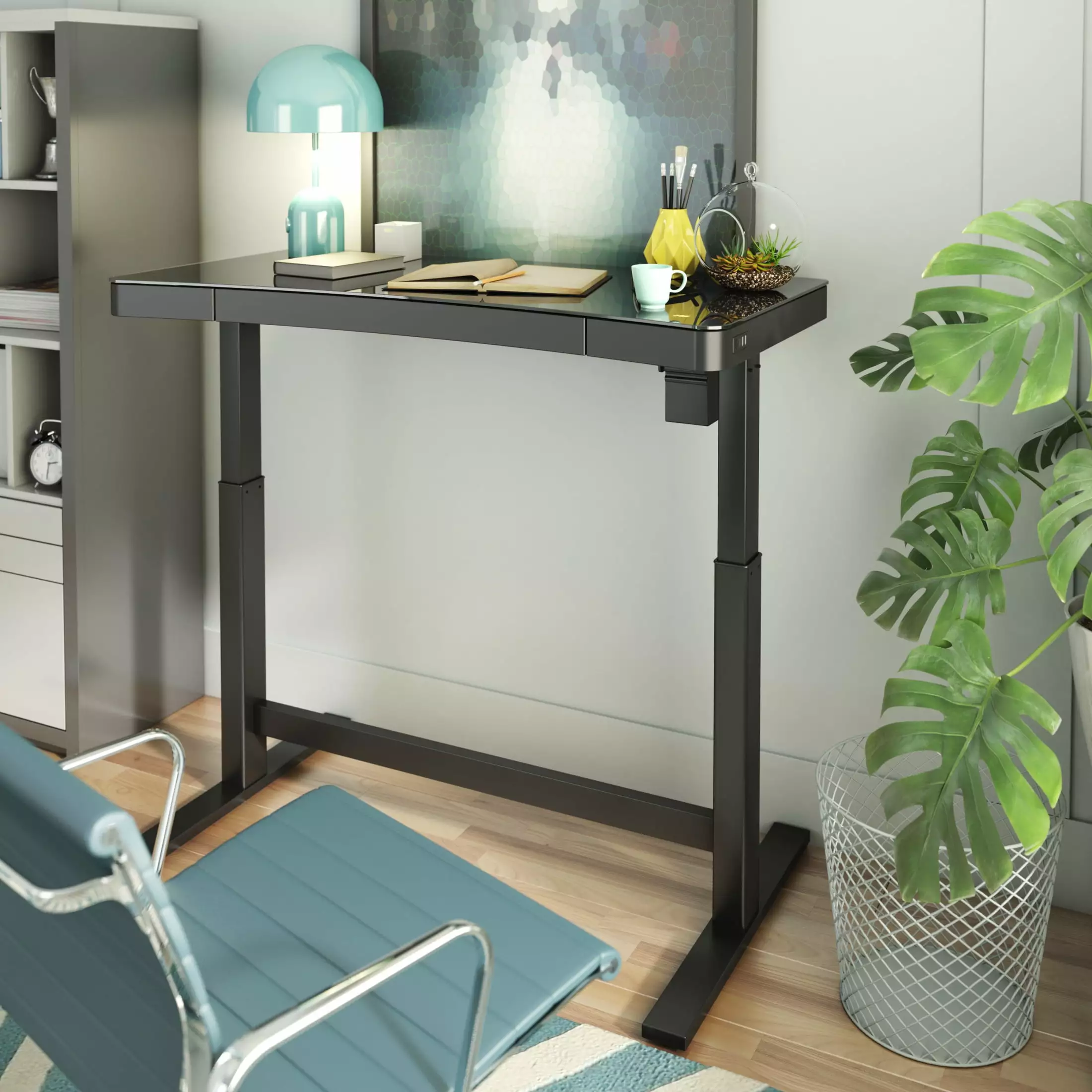 Ashford Adjustable Height Desk Ergonomic Office Standing Desk Twin Star Home