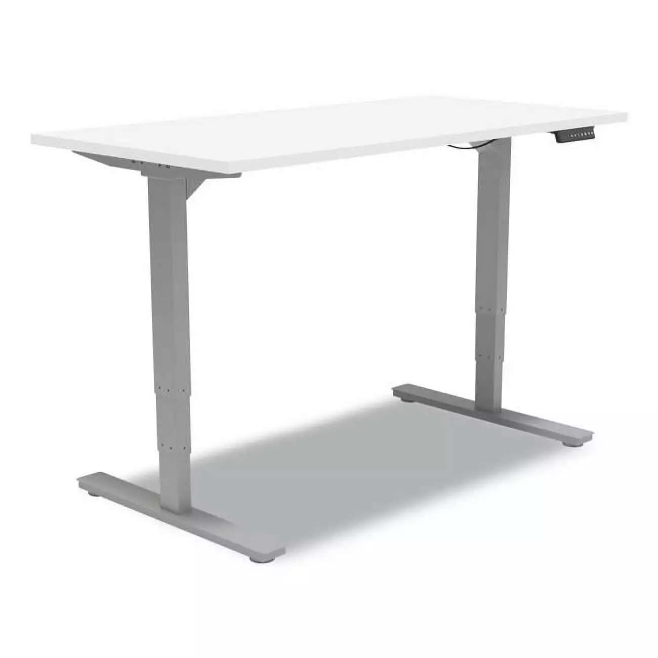 Union & Scale UN56206 Essentials Electric Sit-Stand Desk White & Aluminum