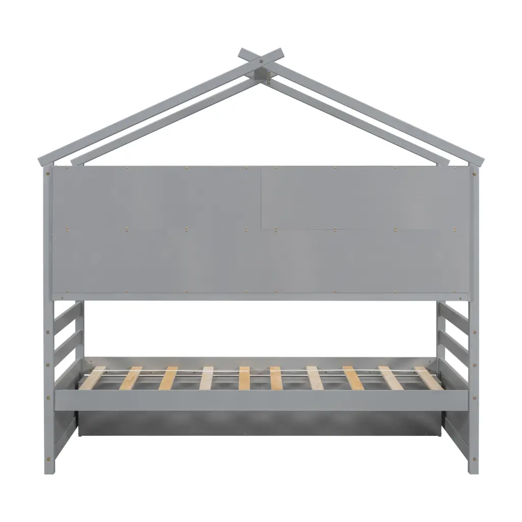 Twin Houtilize Bed Roof Frame Bedside Shelves Under Bed Storage Uni inspirit