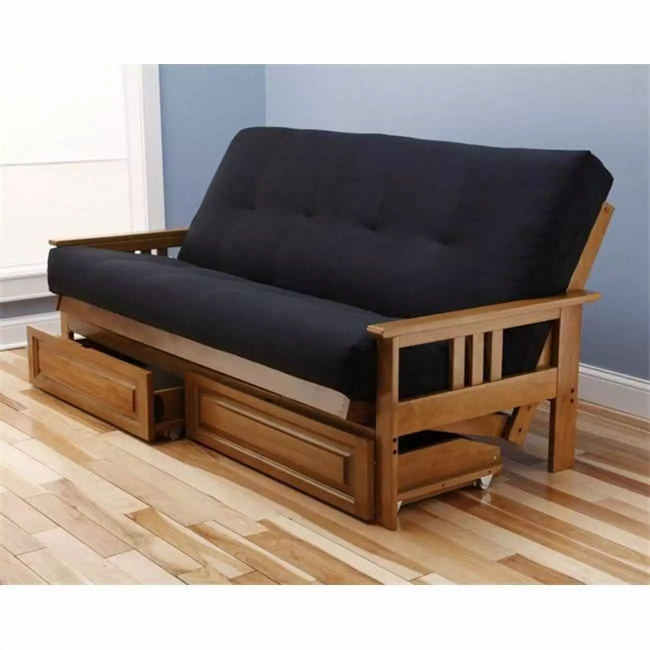 Monterey Frame Suede Black Mattress & Storage Drawers - Space Saving Bed Built Storage Templeton