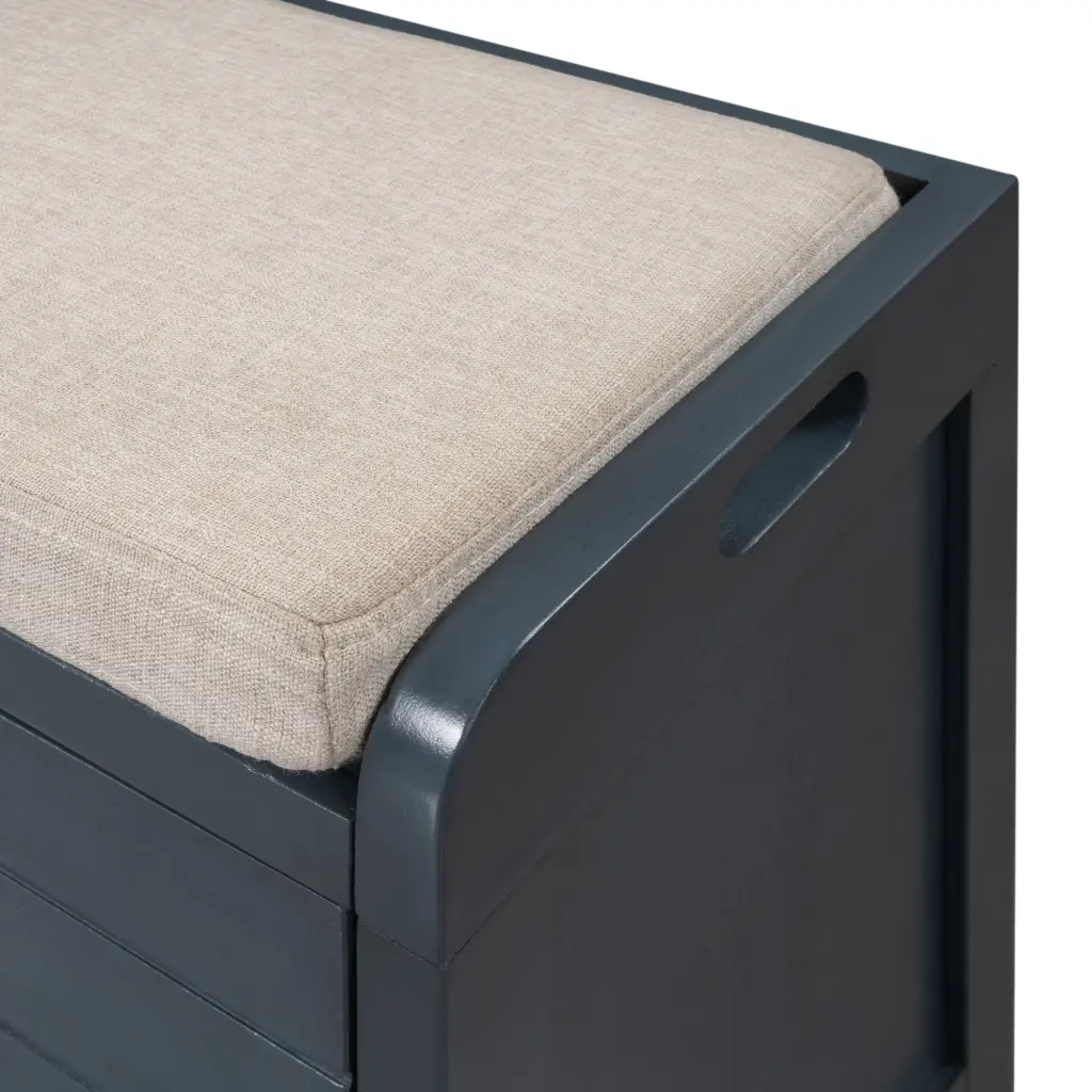 Storage Bench Removable Cushion and 2 Drawers - Fully Assembled Shoe Bench Entryway trexm
