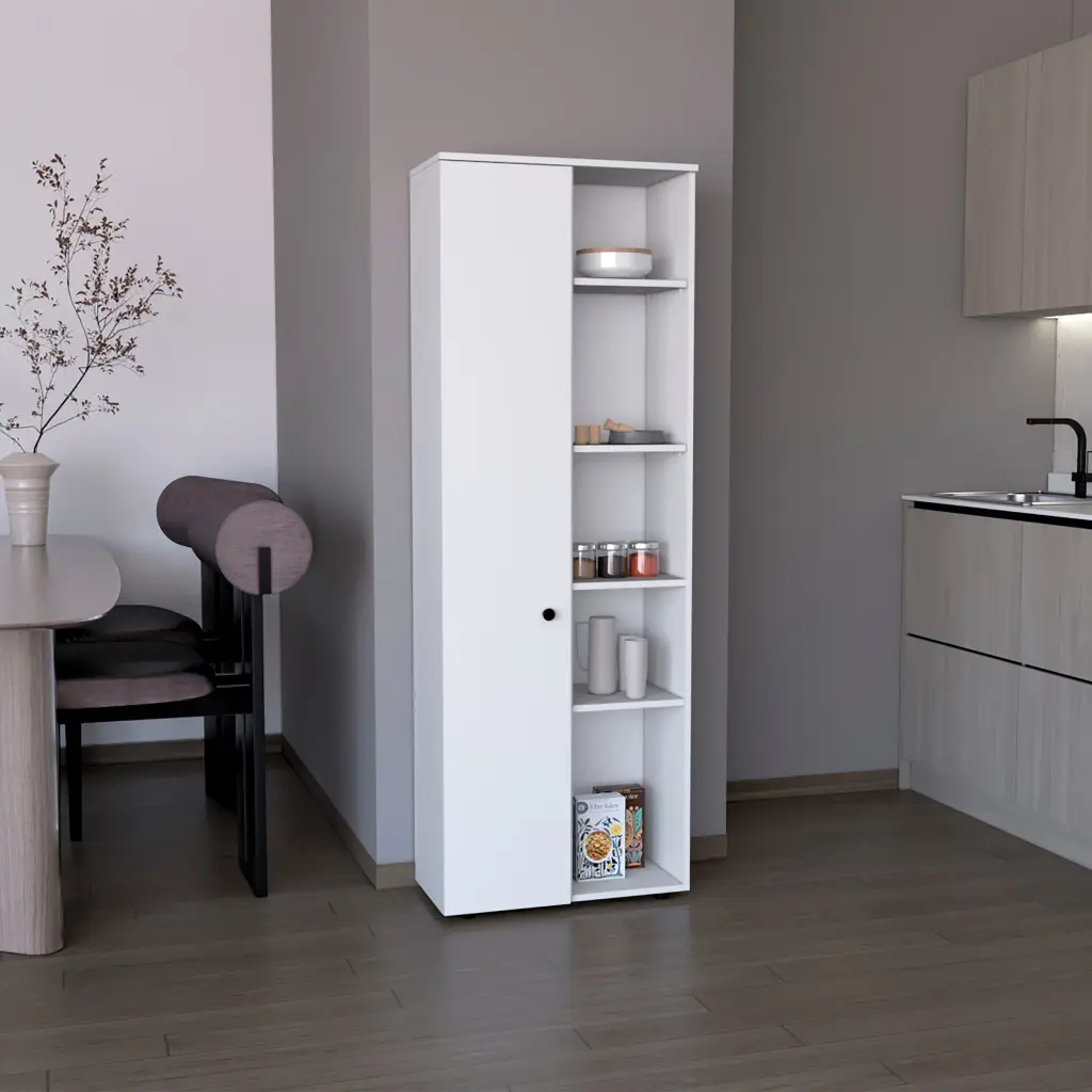 Depot E Shop Cary 67-Inch H Kitchen Storage Cabinet One Door Five Shelves rta mubles colombia