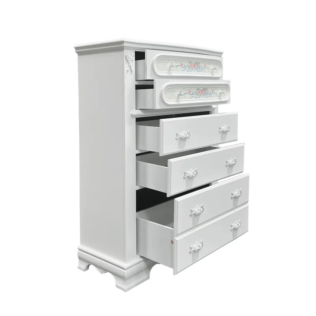 Flora Chest White Finish Wood Storage Chest acme onsite store