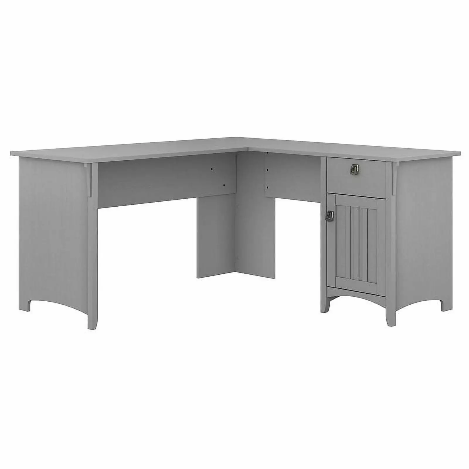 Atlin Designs L Shaped Desk Storage Cape Cod Gray Modern Workspace