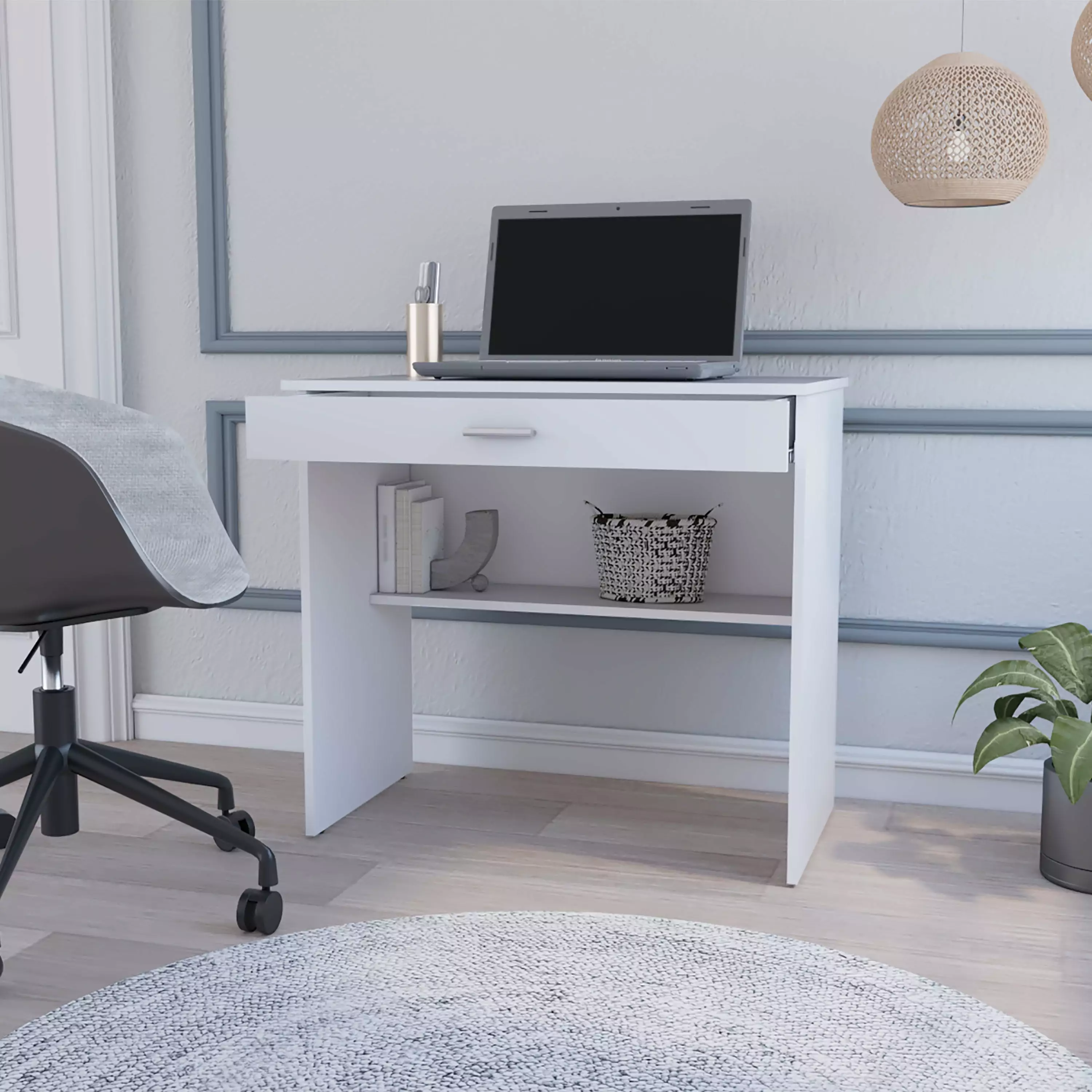 GeeHome Kaylor Storage Desk Modern Design Drawer and Shelf