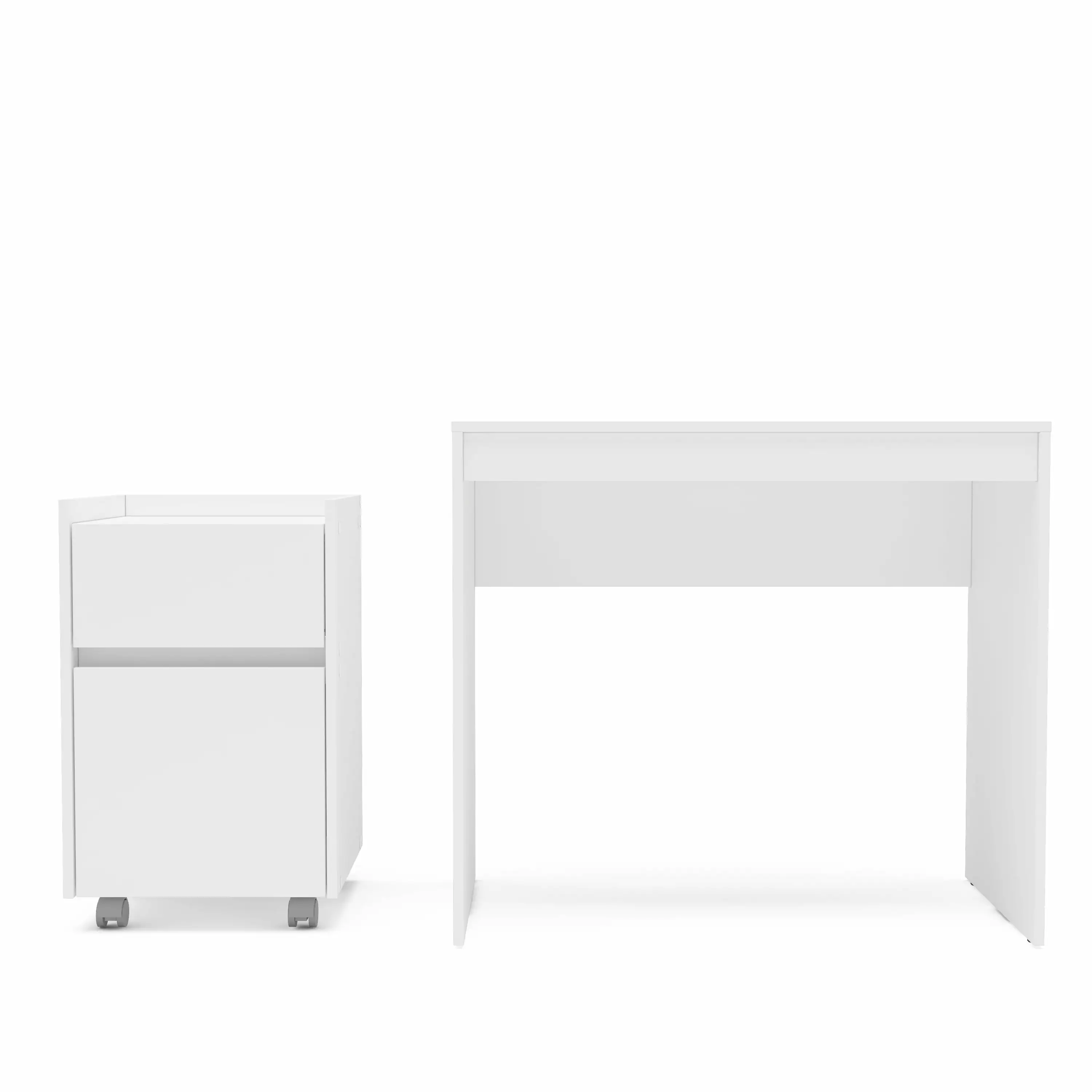 Polifurniture Modern 33 Writing Desk Storage Cabinet White Home Office Desk