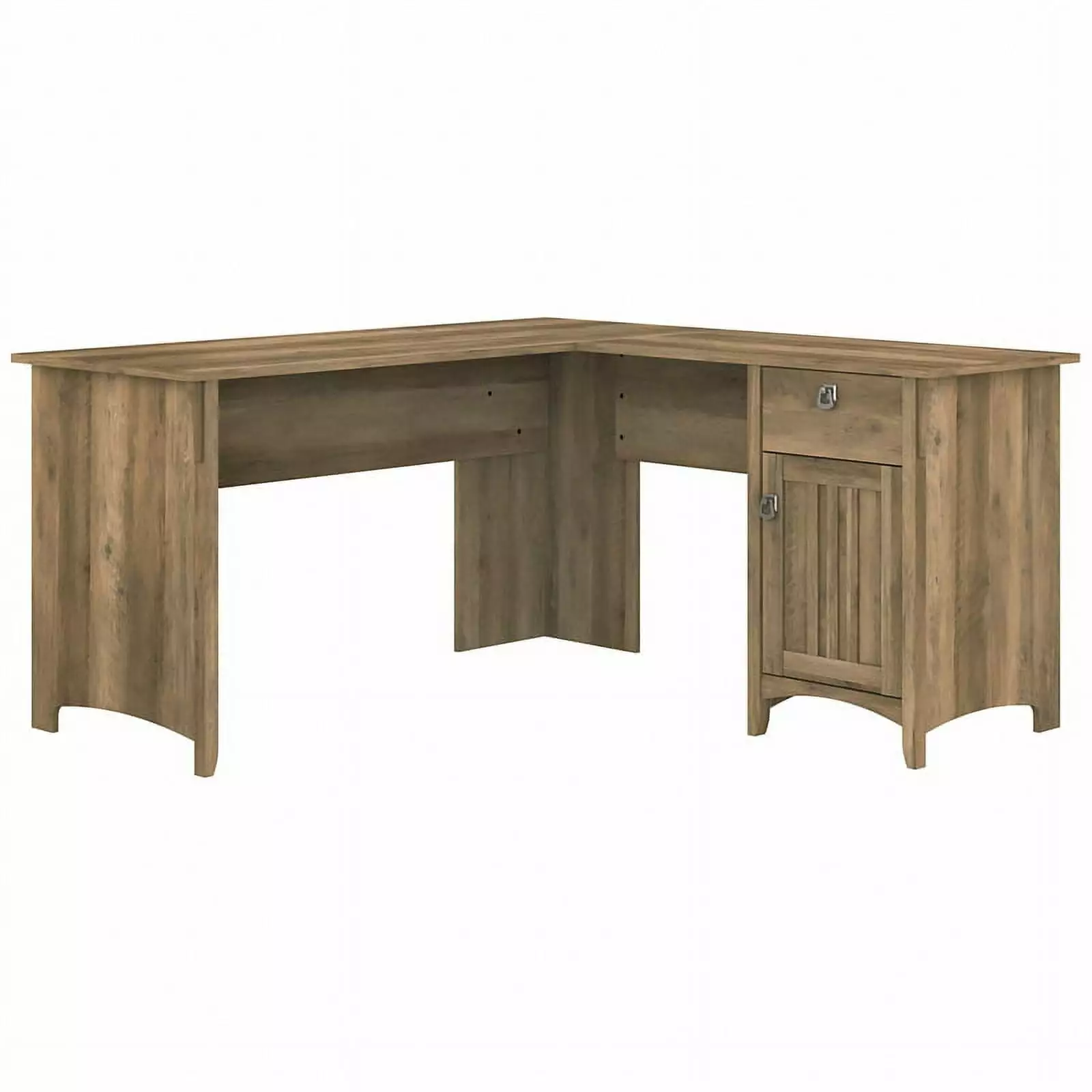 UrbanPro 60 Contemporary L Shaped Desk Storage Brown Engineered Wood