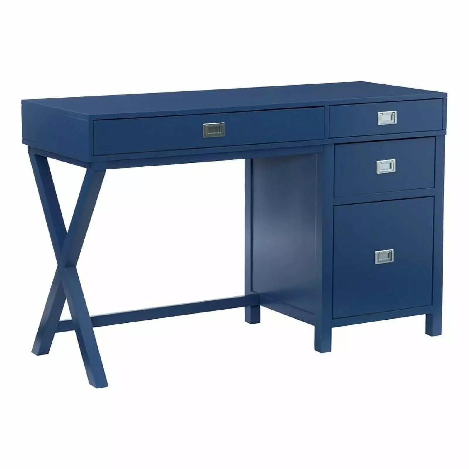 UrbanPro 4 Drawers Modern Wood Side Storage Desk Navy Blue Home Office Furniture