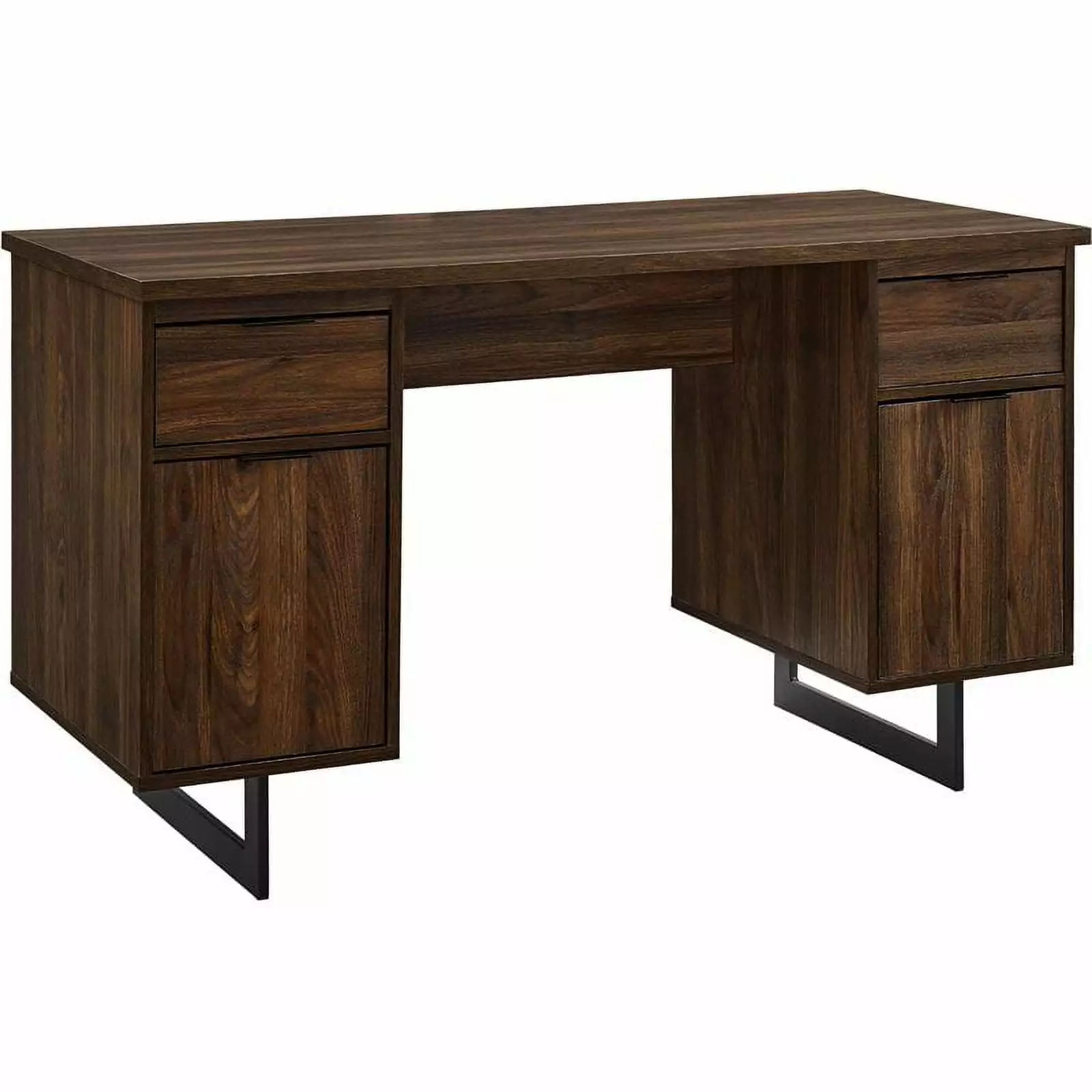 Perkins 54 Executive Desk Dual Storage Dark Walnut - Professional Office Desk Walker Edison