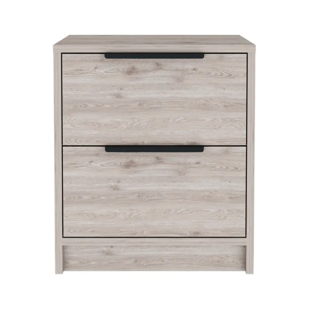 Washington Nightstand Two Large Drawers Multicolor MDF Engineered Wood Bedside Table fm furniture