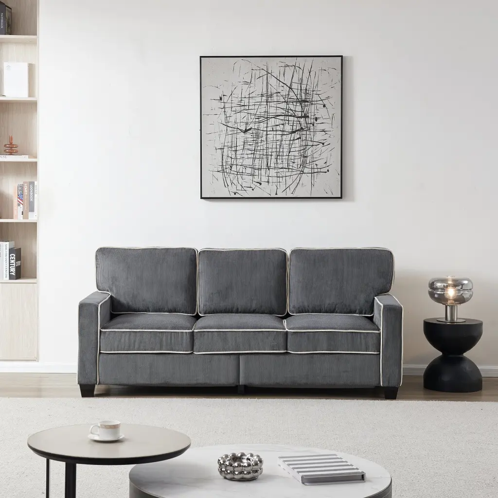 Living Room Sofa Storage Dark Grey Corduroy Dark Grey Foam Corduroy Upholstery hdf store