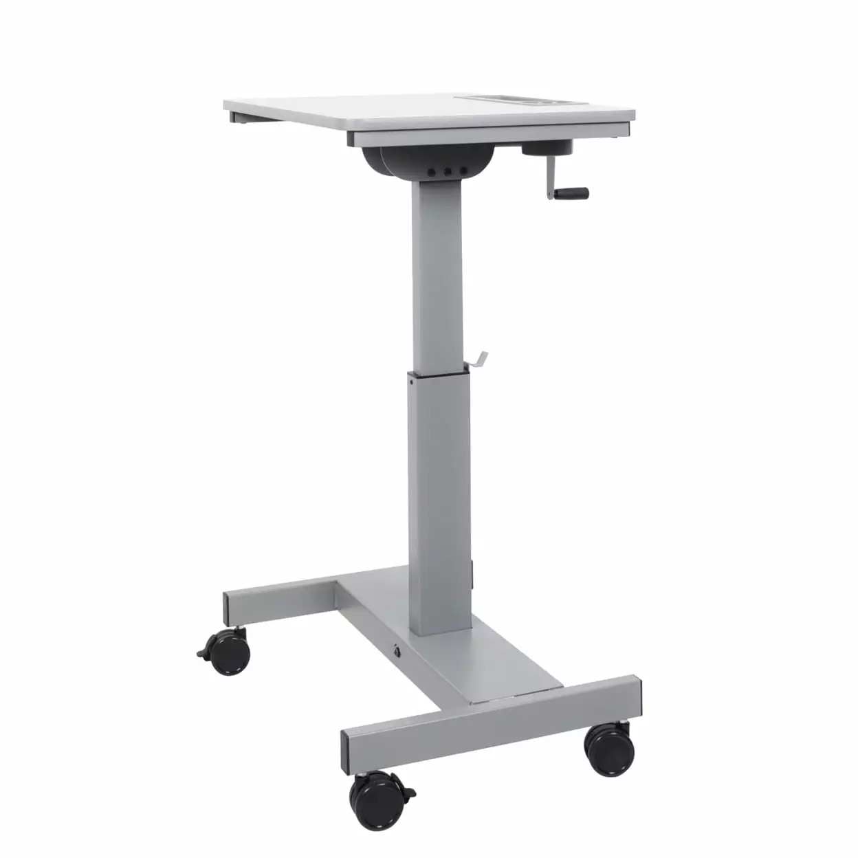Offex -Student-C Student Sit Or Stand Desk Height Adjustable Crank Handle Light Gray