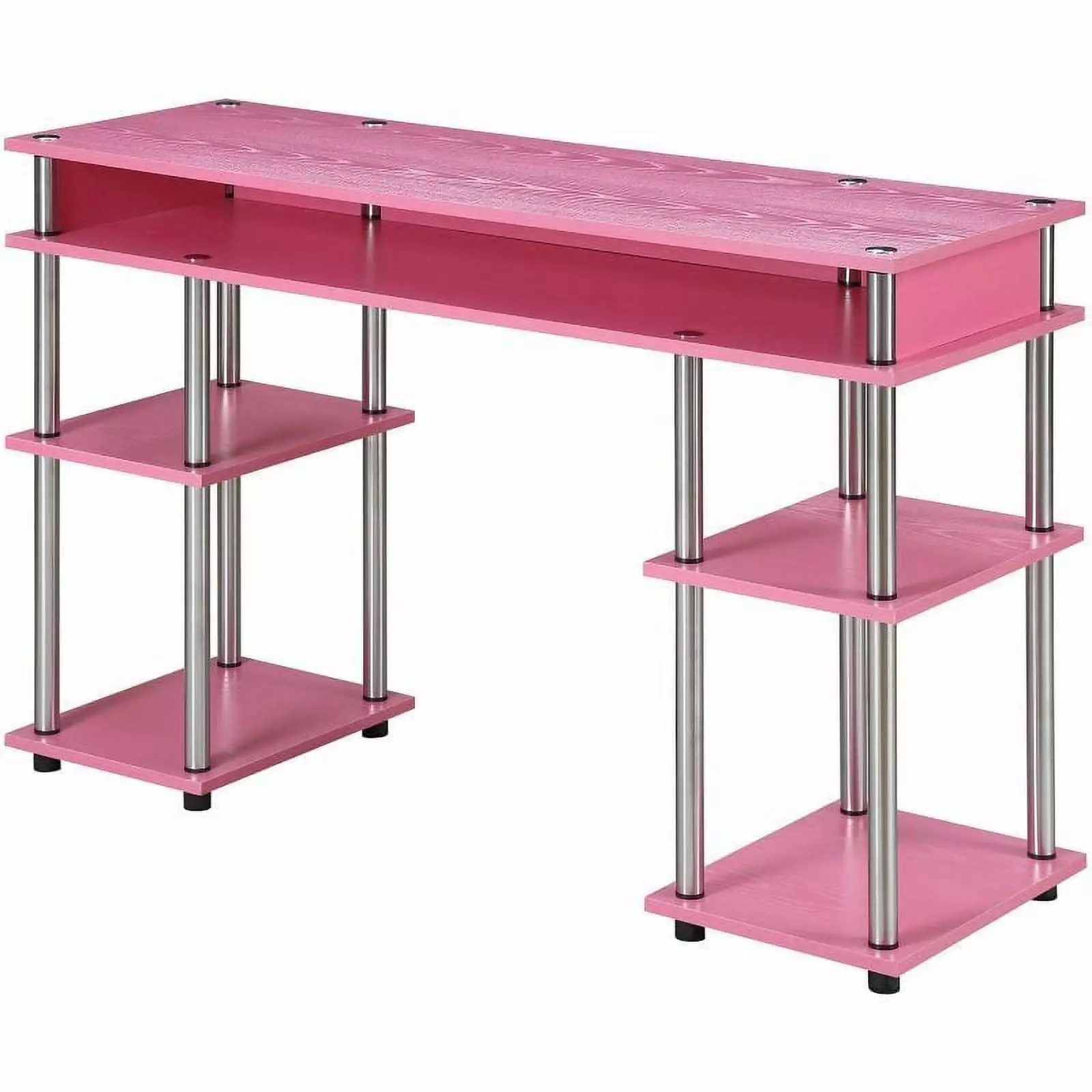 UrbanPro Contemporary No Tools Student Desk Pink Wood Finish - Kids Study Desk