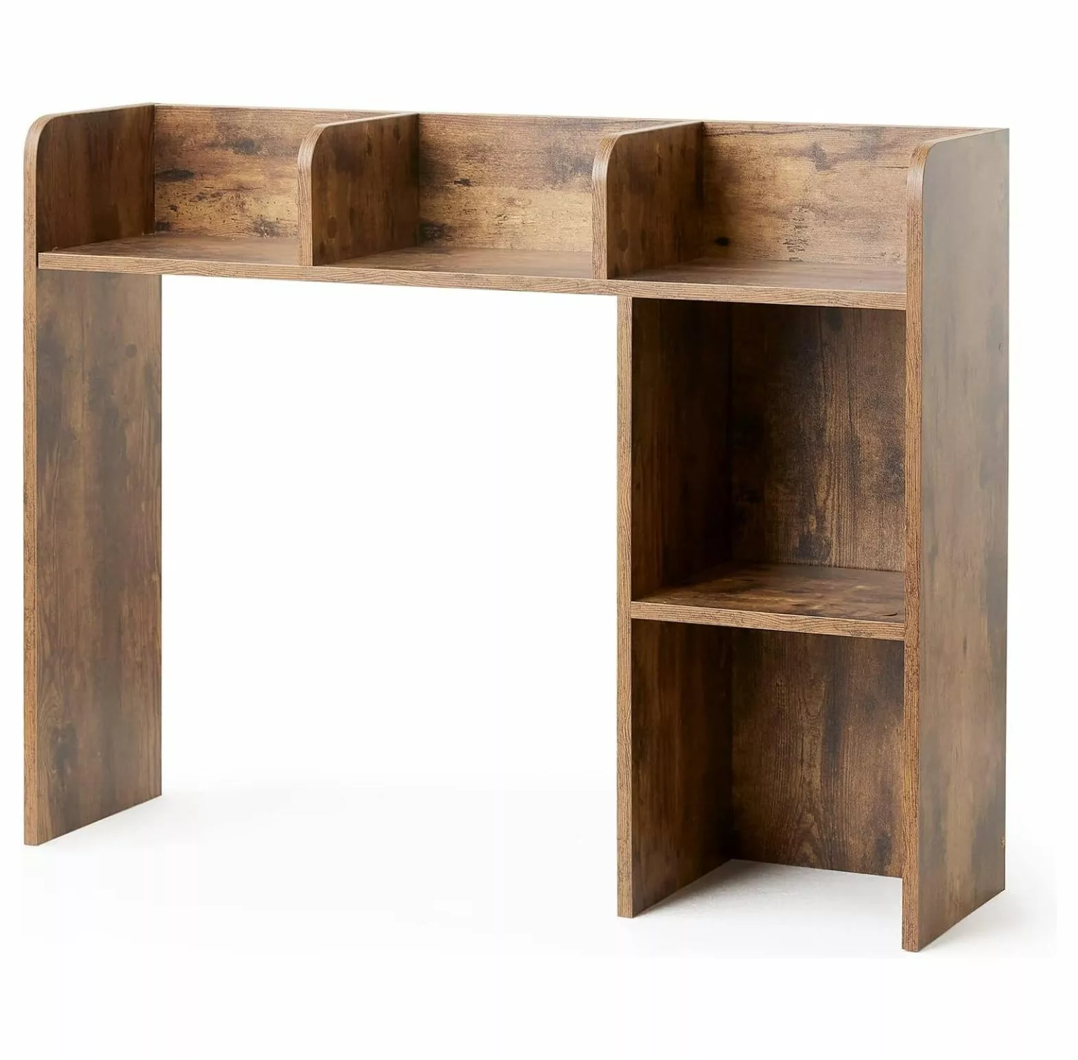 wangc123 Classic Dorm Desk Bookshelf Dark Wood Finish