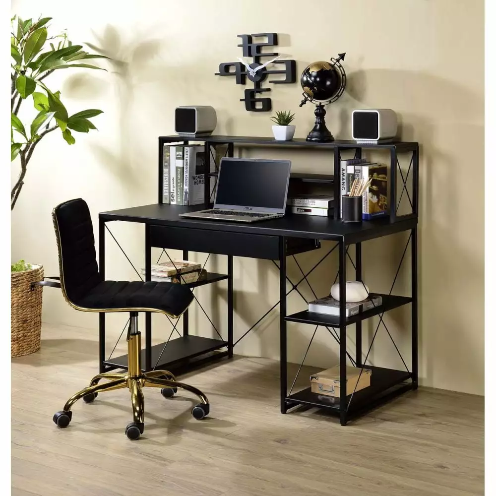 Tcbosik Amiel Desk 47 x 24 Computer Desk Table Music Recording Studio Desk Black