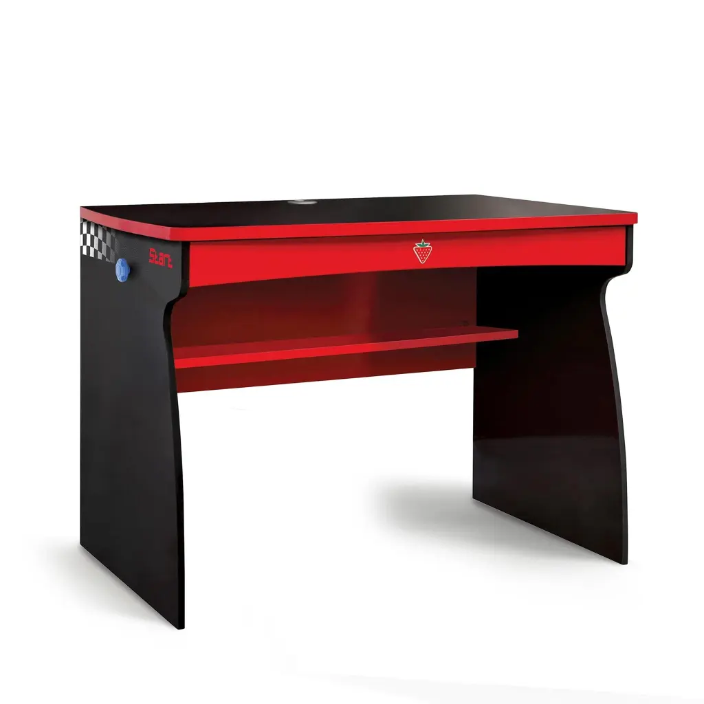Champion Study Desk Red Black Particle Board Modern Writing Desk atlas kids furniture