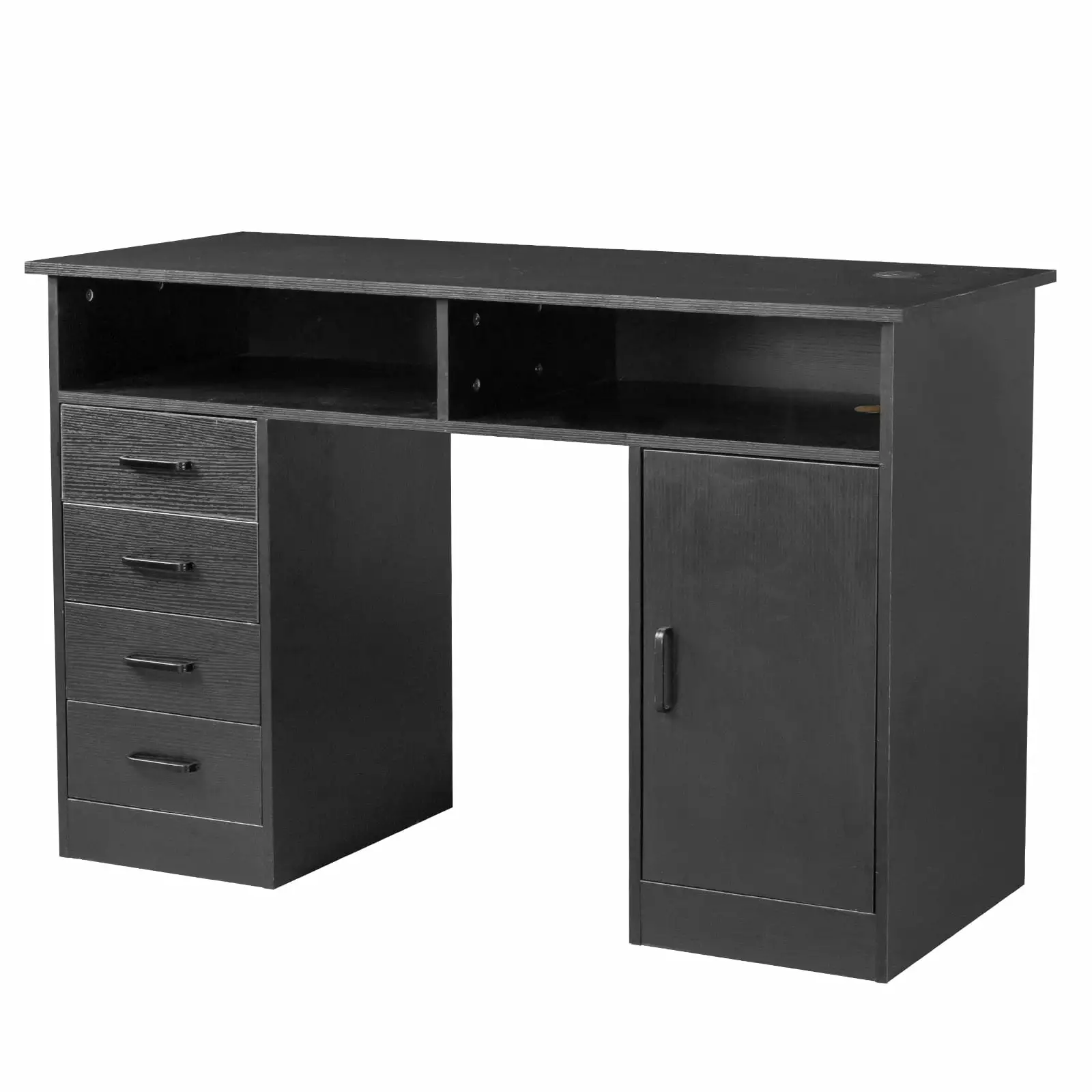 Itoproad 30.7 Inch H Computer Desk Drawers Study Writing Table Home Office Adult Teen Black FCH