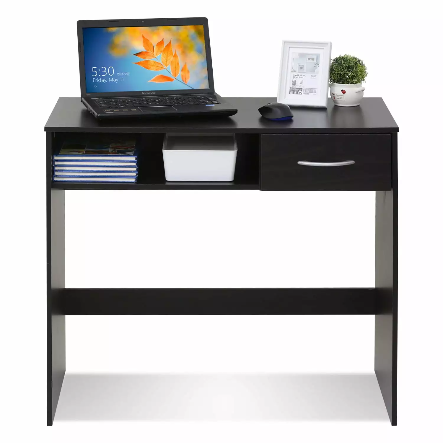 Porch & Den Eldert Brown MDF Computer Study Desk Home Office