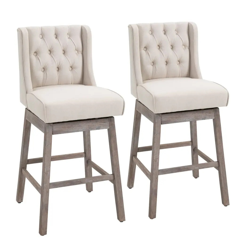 Bar Height Bar Stools Set 2 180 Degree Swivel Barstools 30 Inch Seat Height aosom business