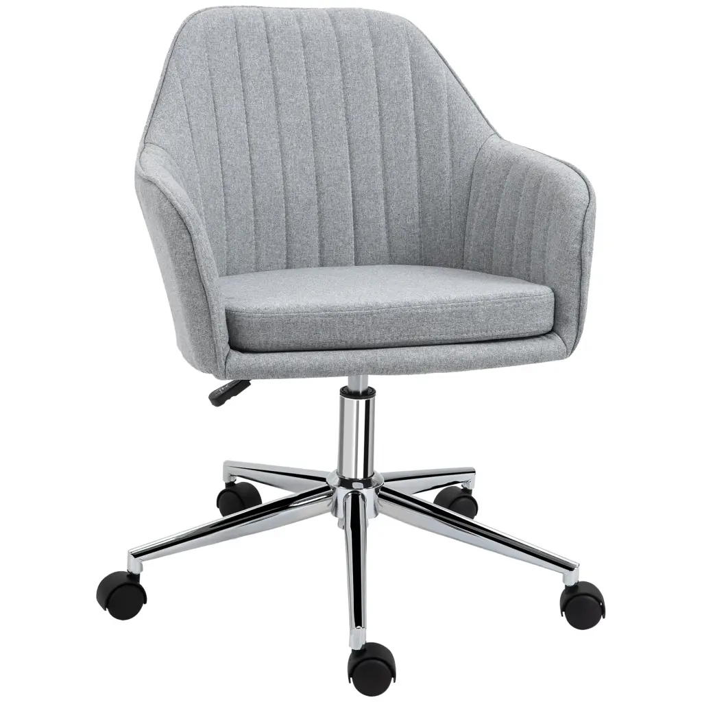 Vinsetto Mid Back Fabric Swivel Desk Chair Home Office Chair aosom business
