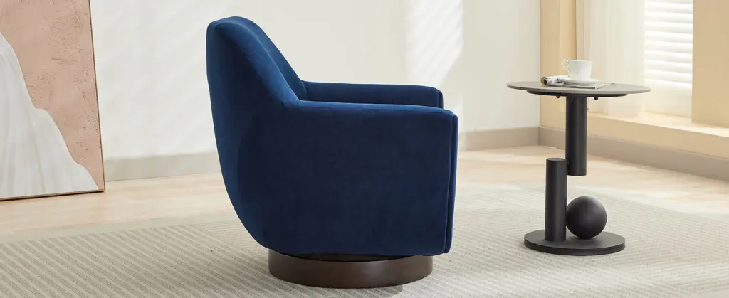 U Influenced Fully Assembled Swivel Chair Velvet Accent Armchair Round bed best