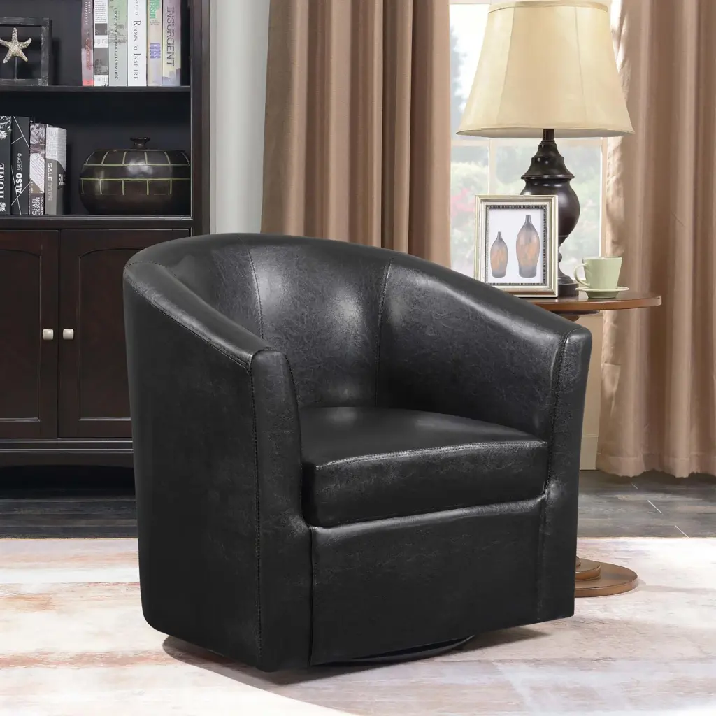 Dark Brown Swivel Armchair Primary Living Space Contemporary Design furniture max