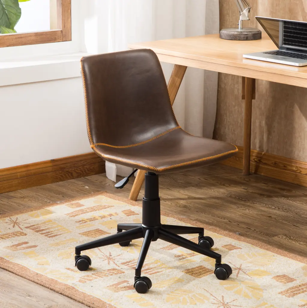 Cesena Faux Leather 360 Swivel Air Lift Office Chair Antique Brown hz