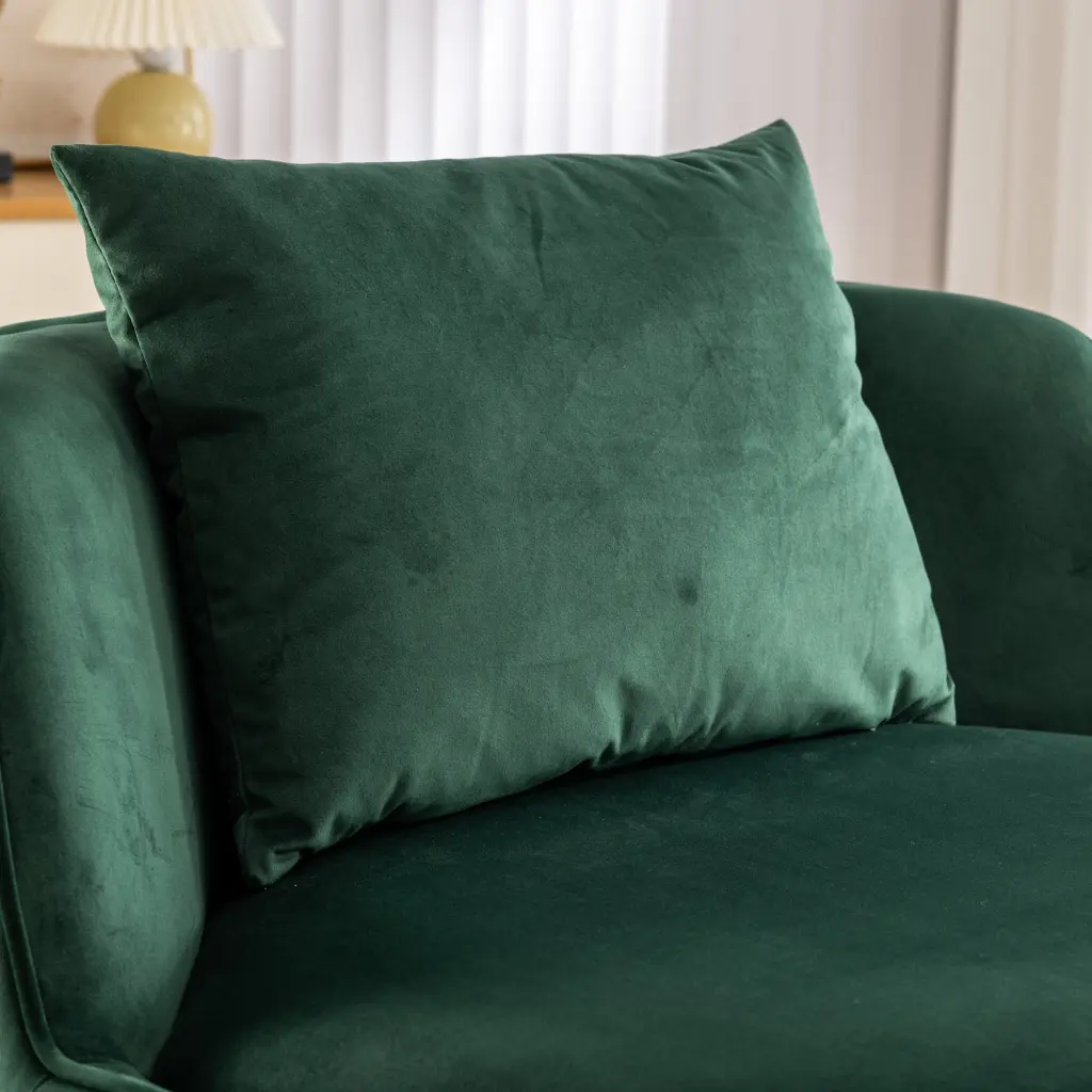 360 Degree Swivel Velvet Upholstered Modern Accent Barrel Chair rnb