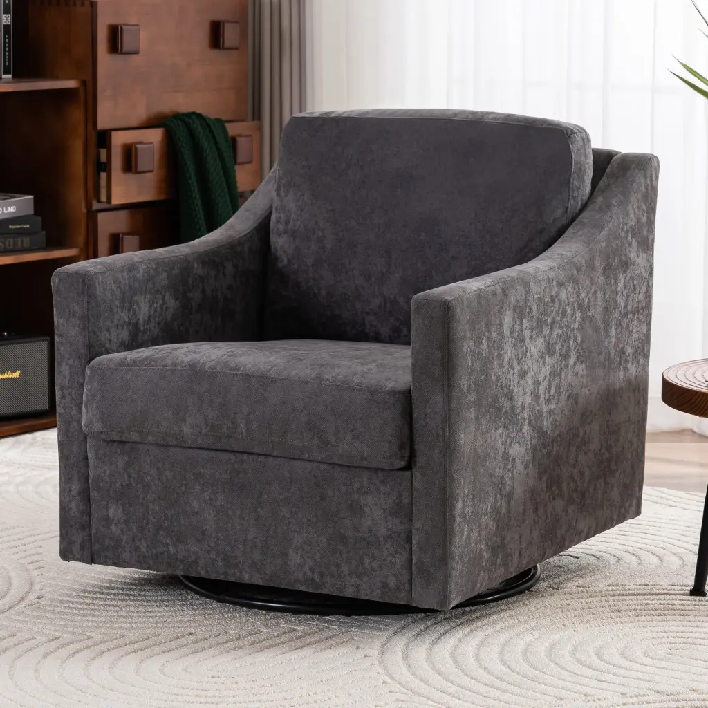 Large Upholstered Swivel Armchair Modern Skin Friendly Chair rnb