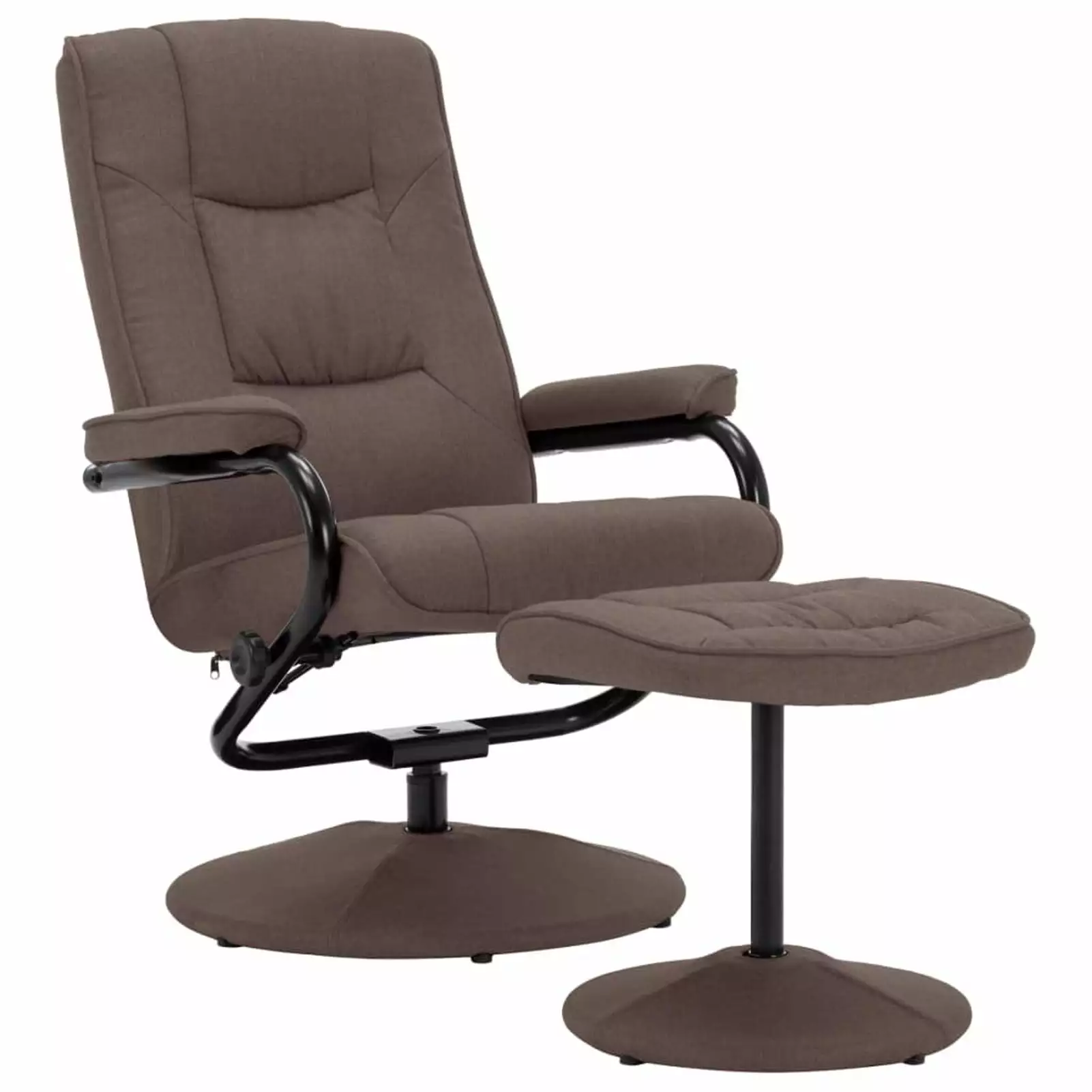 Suzicca Swivel Recliner Ottoman Brown Fabric Adjustable Lounge Chair ammoon
