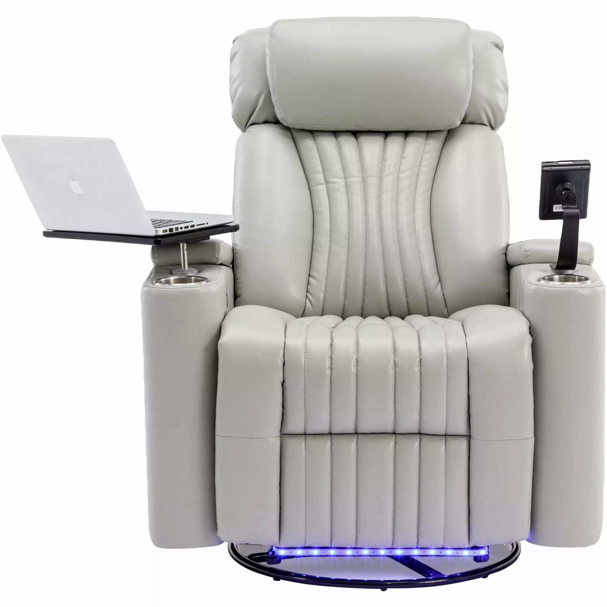 270° Power Swivel Recliner LED Light Strip and Cup Holder ANTFURN
