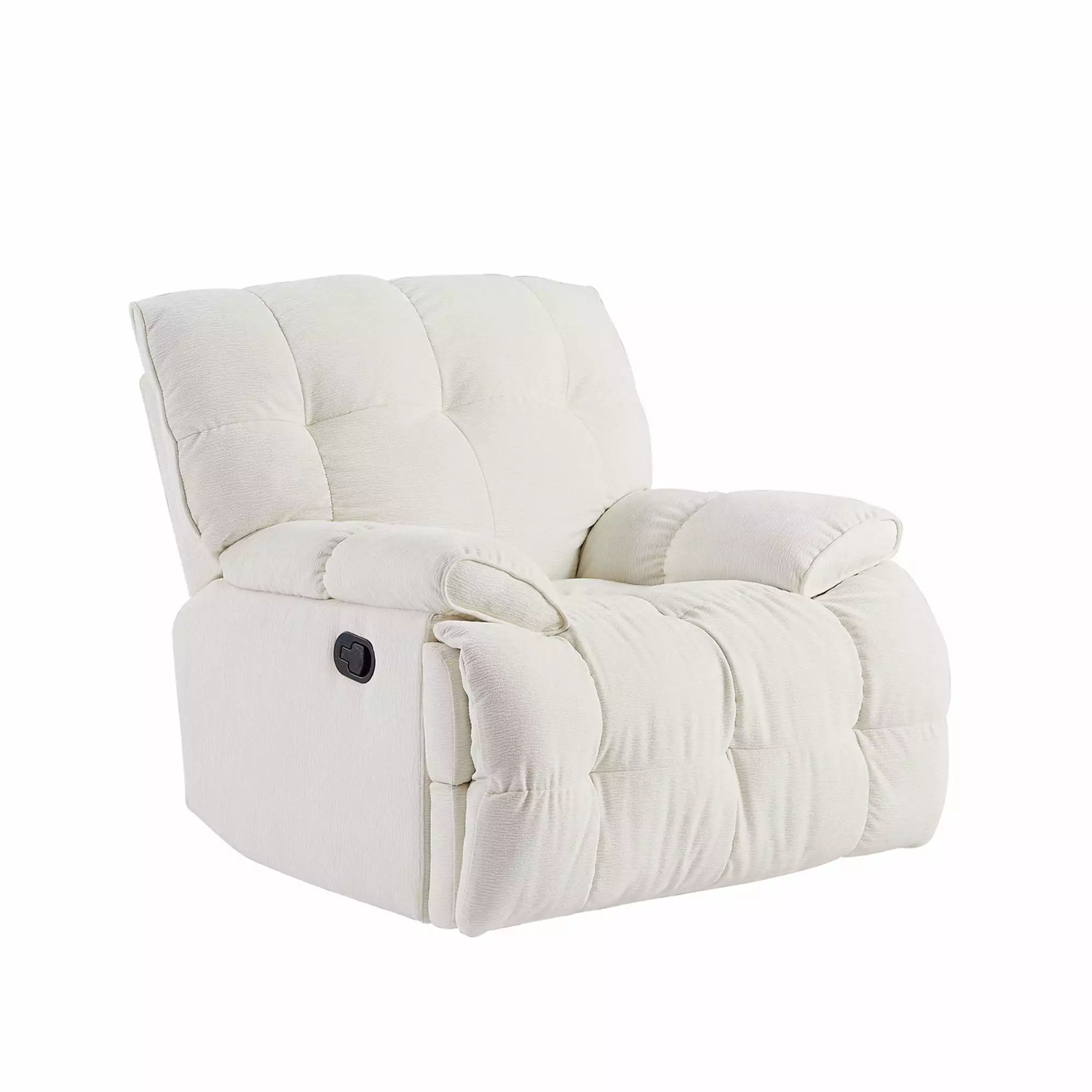 360 Degree Swivel Manual Antiskid Fabric Single Sofa Heavy Duty Reclining Chair Cream ANTFURN