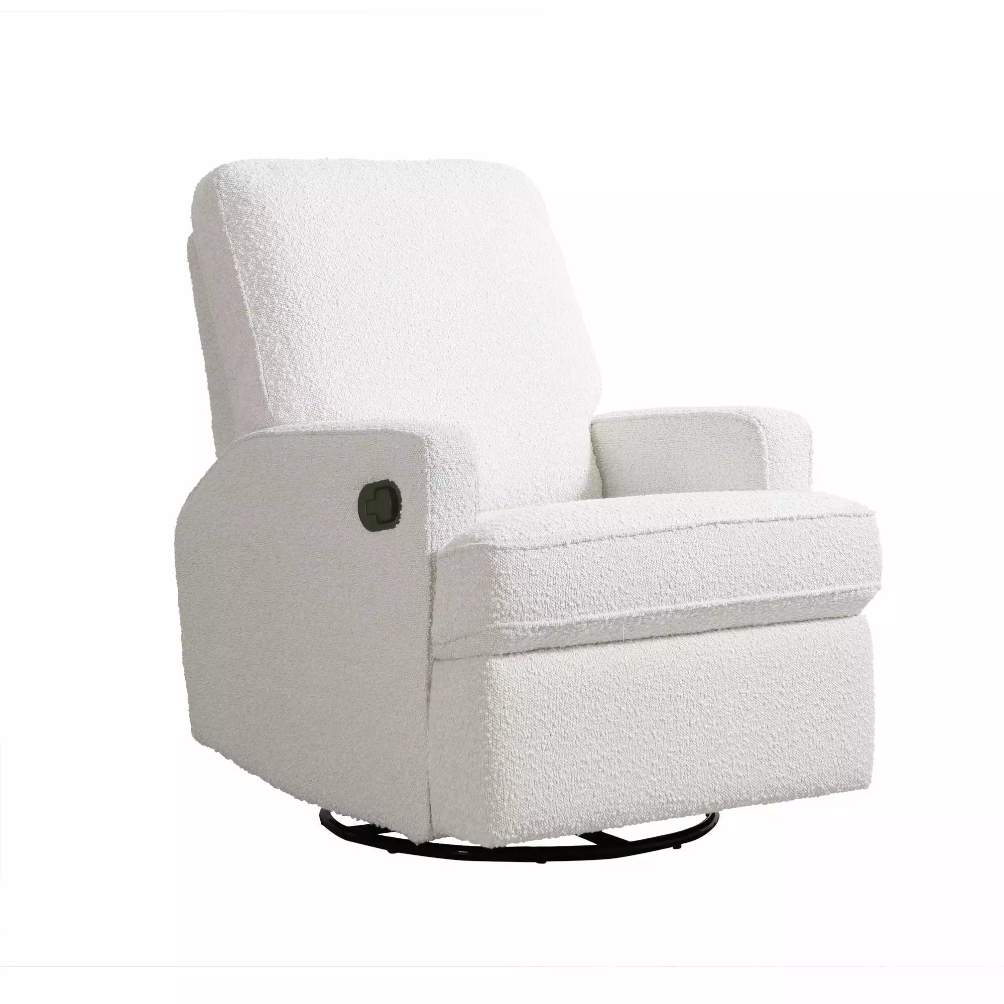 Second Story Home Tucker Swivel Recliner Cream Boucle Fabric