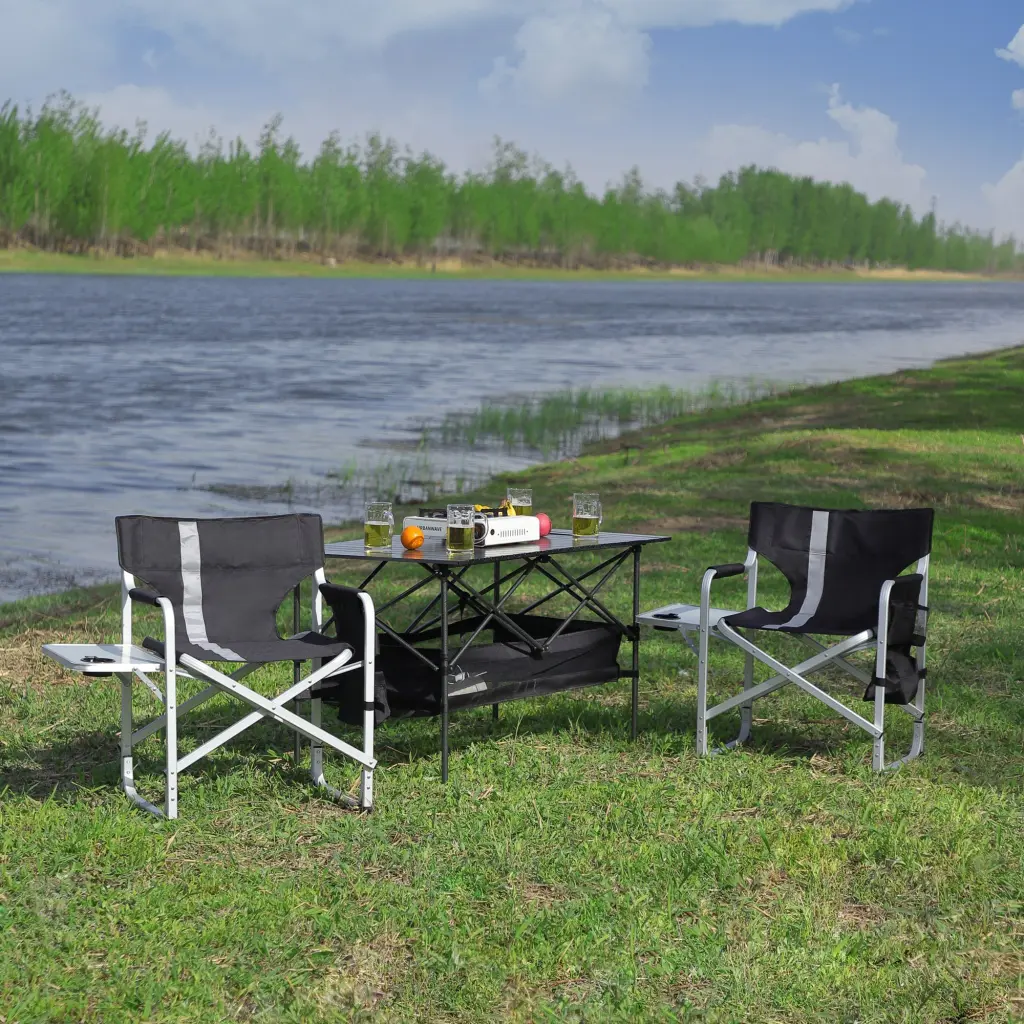 Set 3 Folding Outdoor Table and Chairs Indoor Outdoor Camping Picnic jws-w241