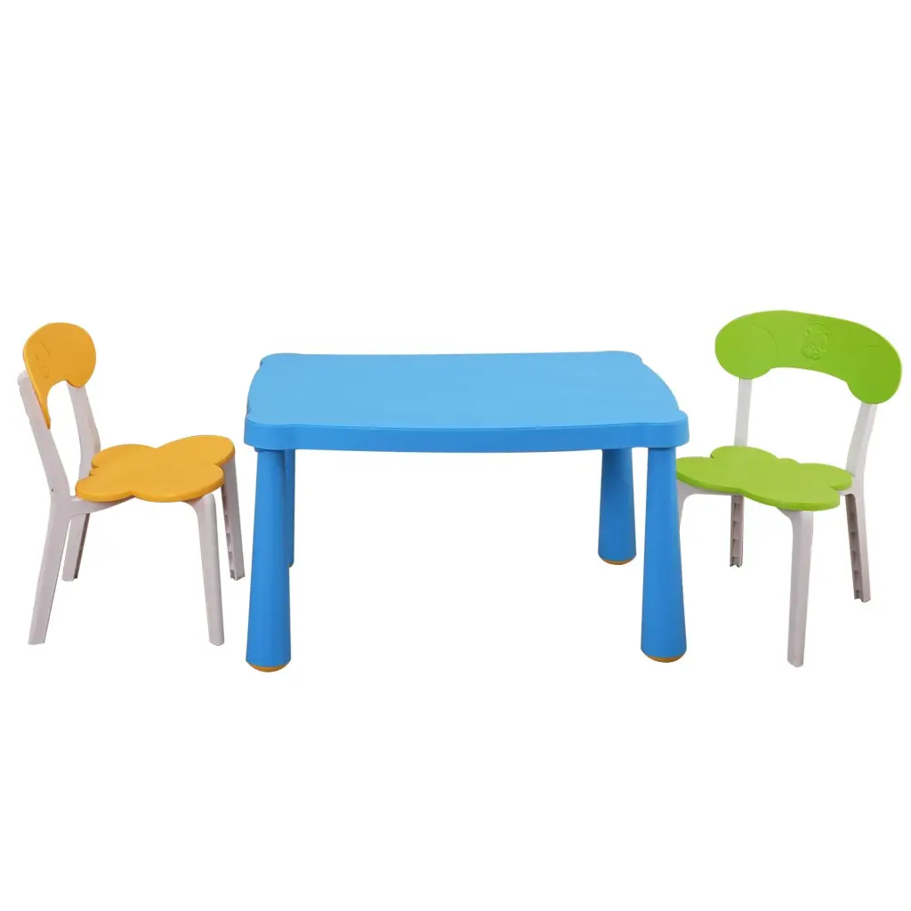 3 Piece Toddler Table and Chair Set Plastic Kids Furniture crefise patio life