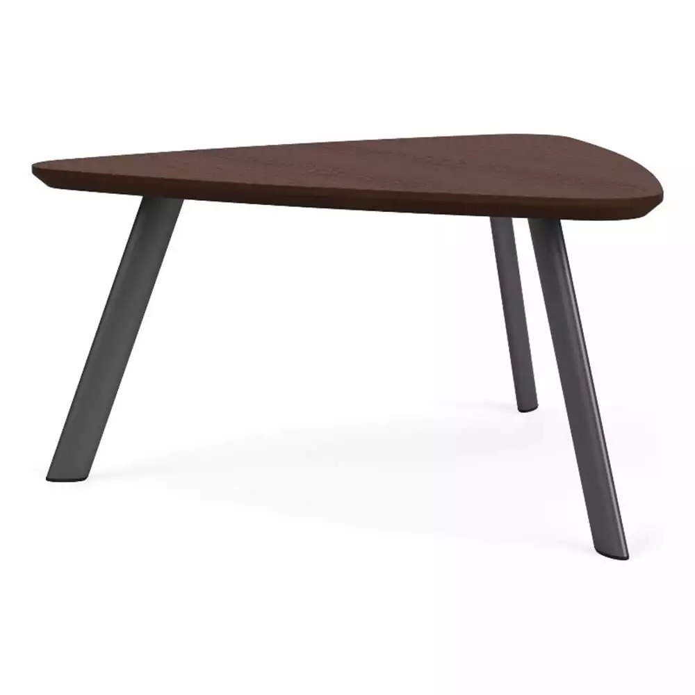 Willow Lounge Reception Conversational Table HPL Top Charcoal Steel Walnut Modern Furniture Lesro
